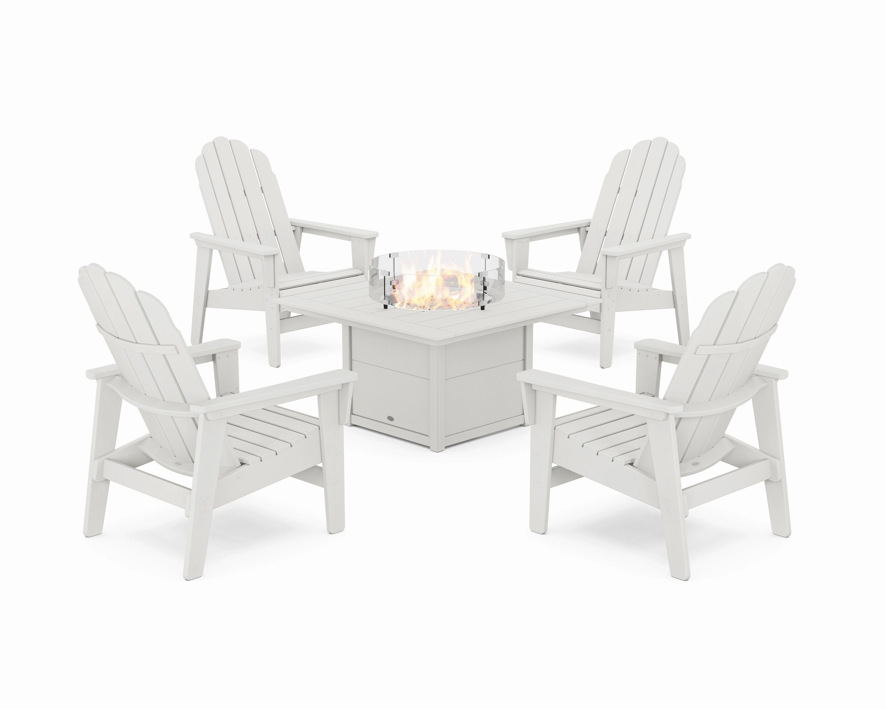 5-Piece Vineyard Grand Upright Adirondack Conversation Set with Fire Pit Table