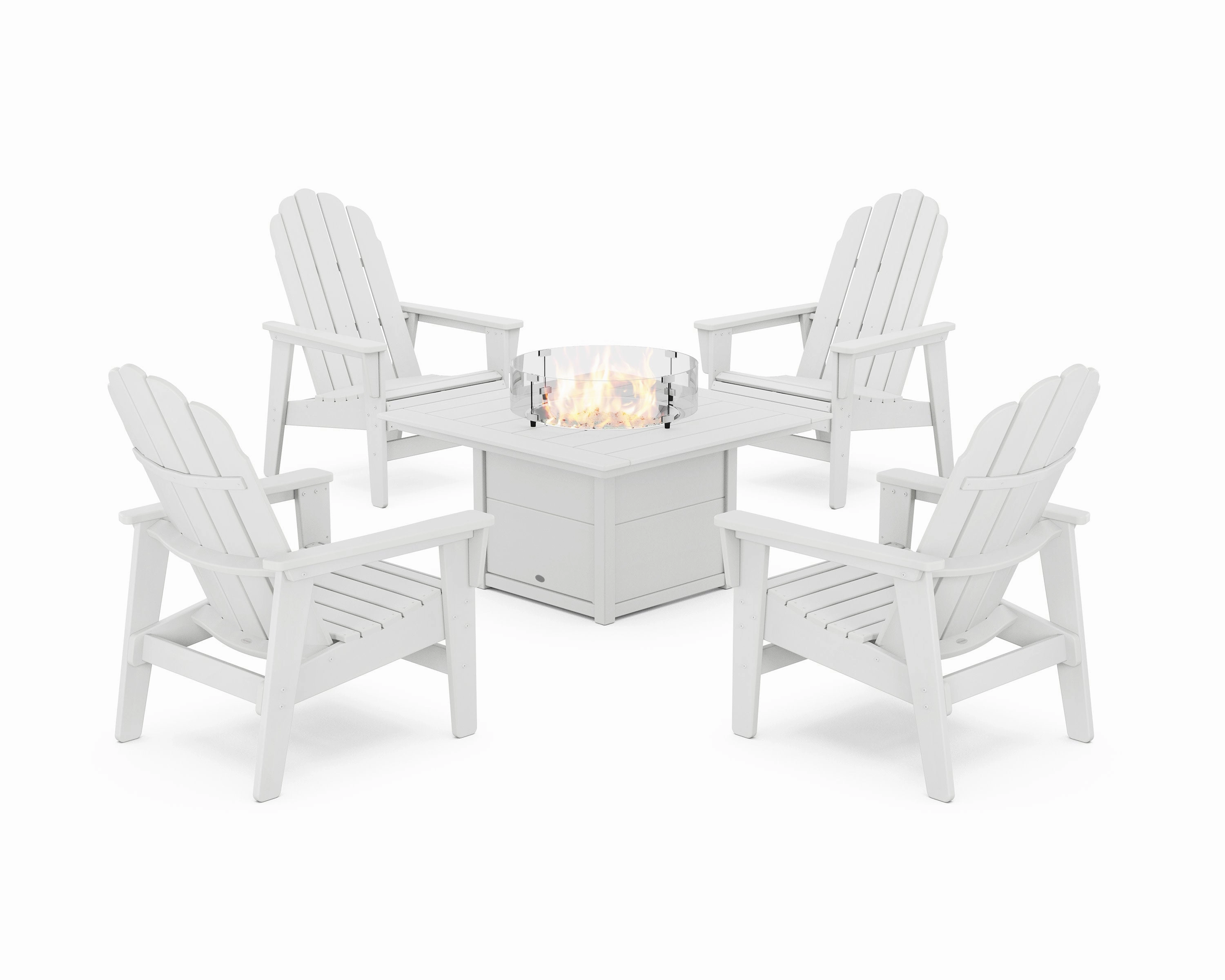 5-Piece Vineyard Grand Upright Adirondack Conversation Set with Fire Pit Table