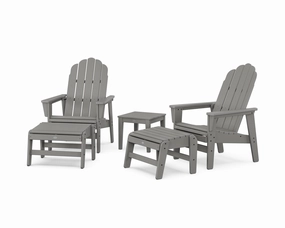 5-Piece Vineyard Grand Upright Adirondack Set with Ottomans and Side Table chairs,dining chairs,home seating