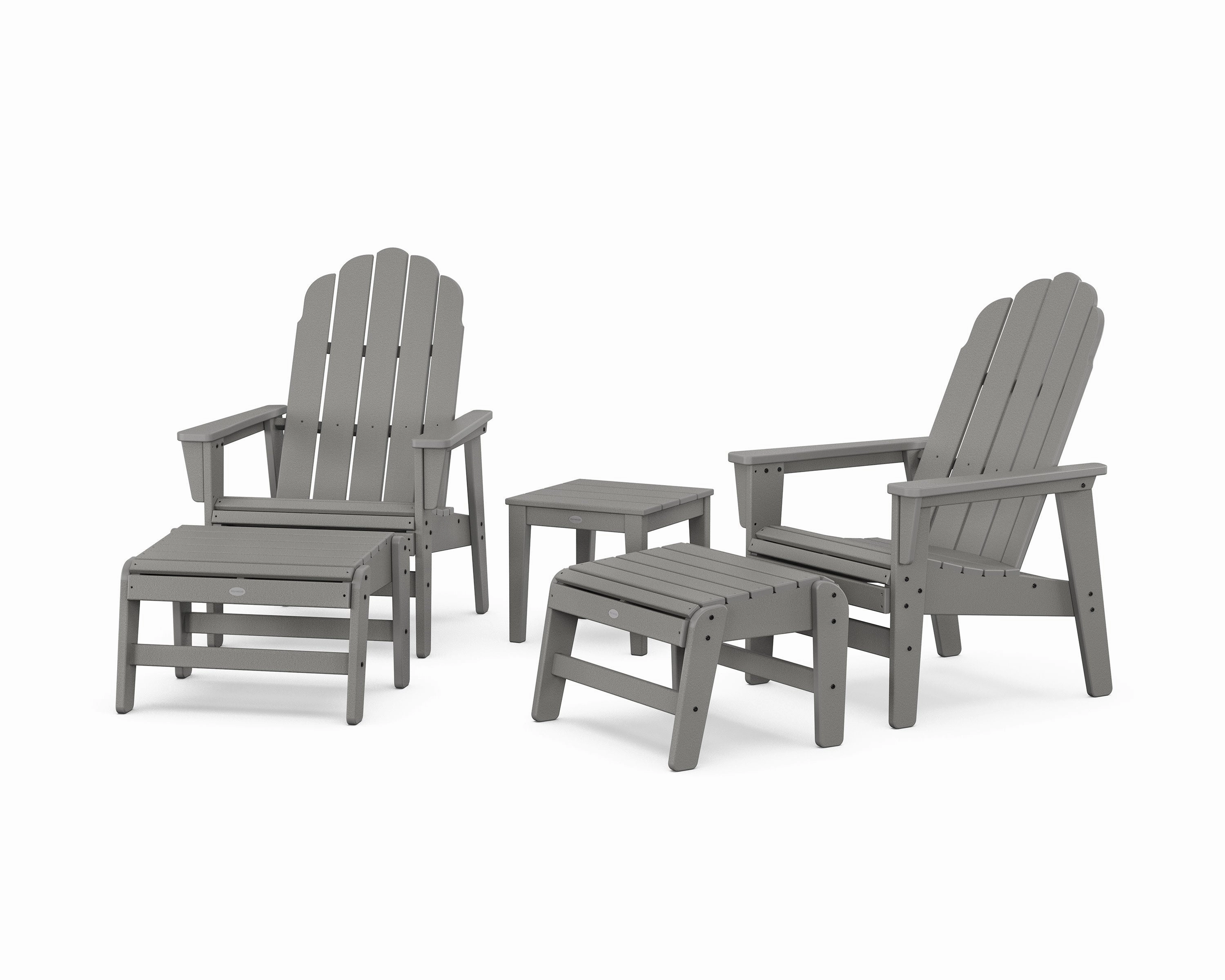 5-Piece Vineyard Grand Upright Adirondack Set with Ottomans and Side Table chairs,dining chairs,home seating