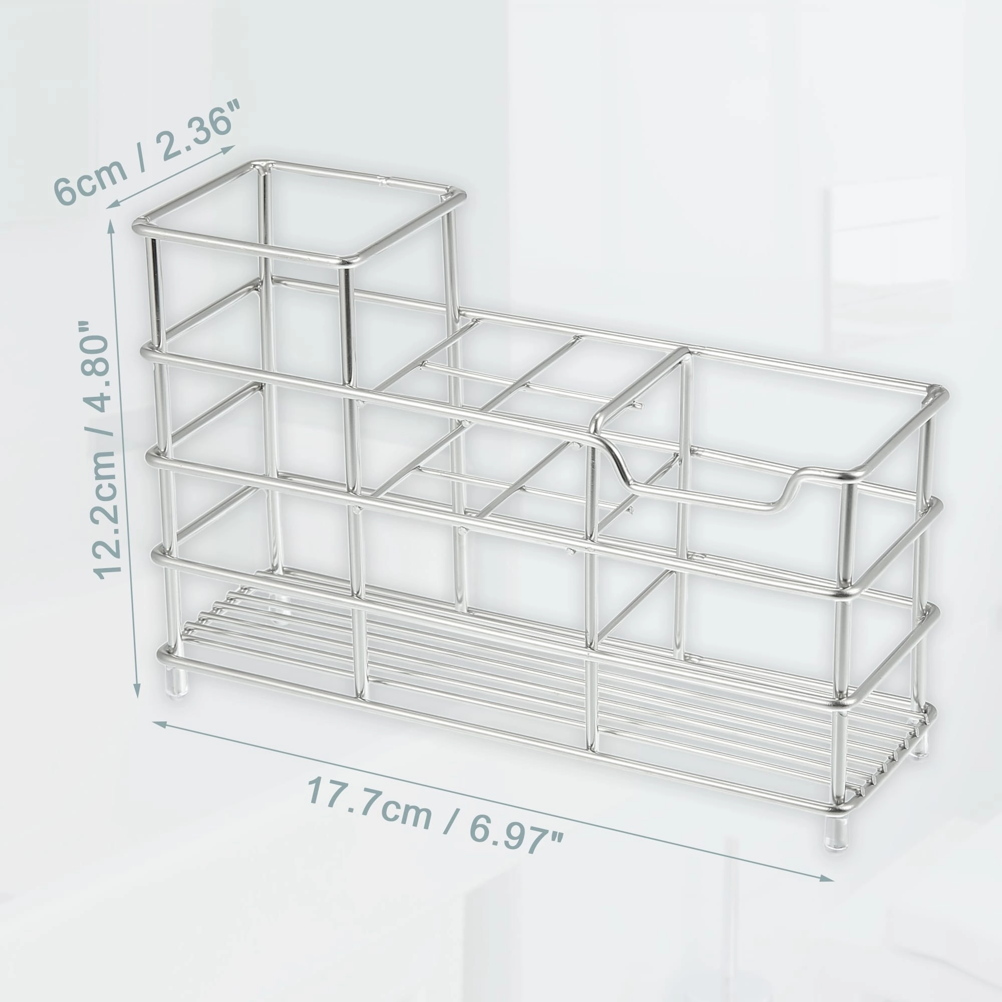 6 Slots 304 Stainless Steel Toothbrush Holder, Toothpaste Holder Stand, Bathroom Kitchen Accessories