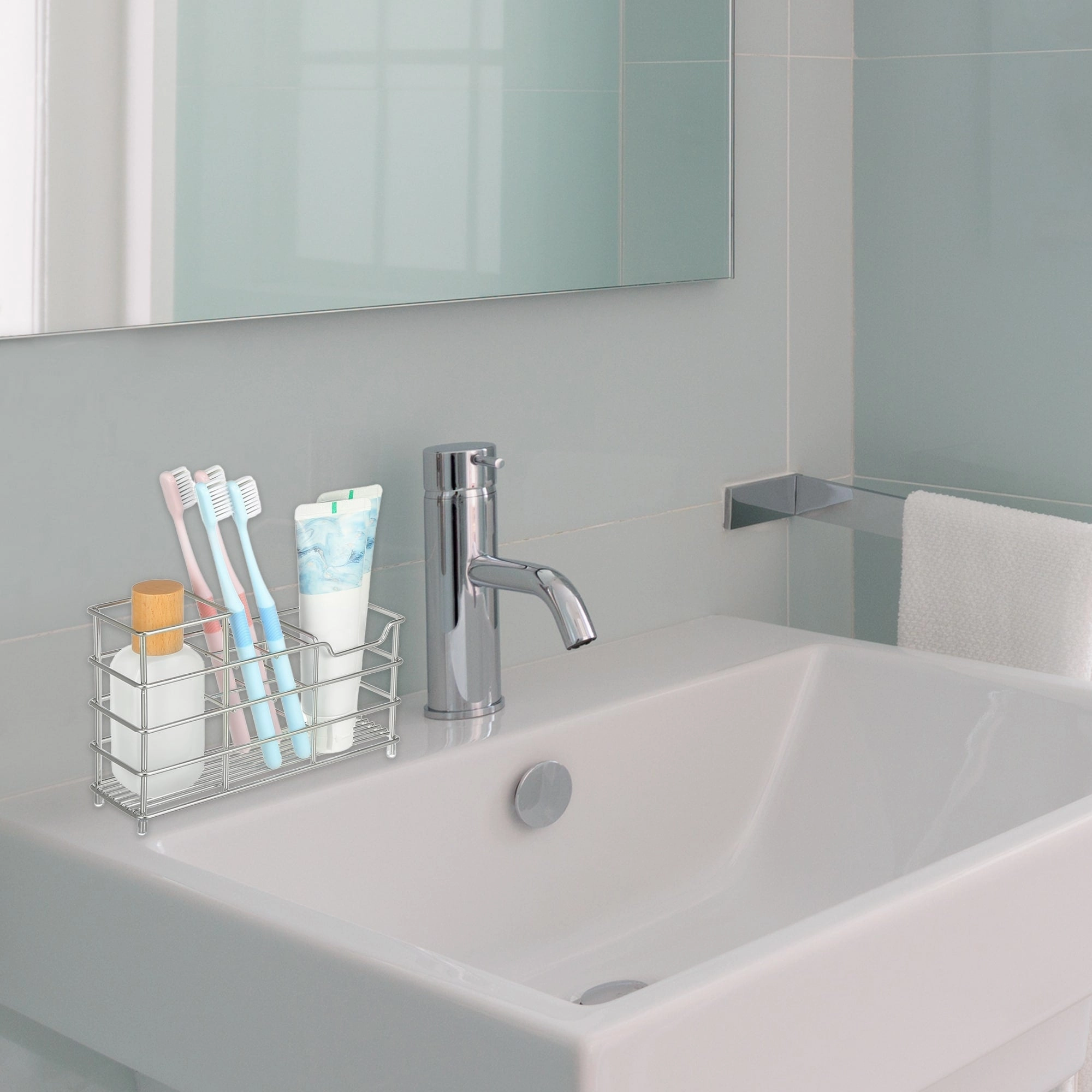 6 Slots 304 Stainless Steel Toothbrush Holder, Toothpaste Holder Stand, Bathroom Kitchen Accessories