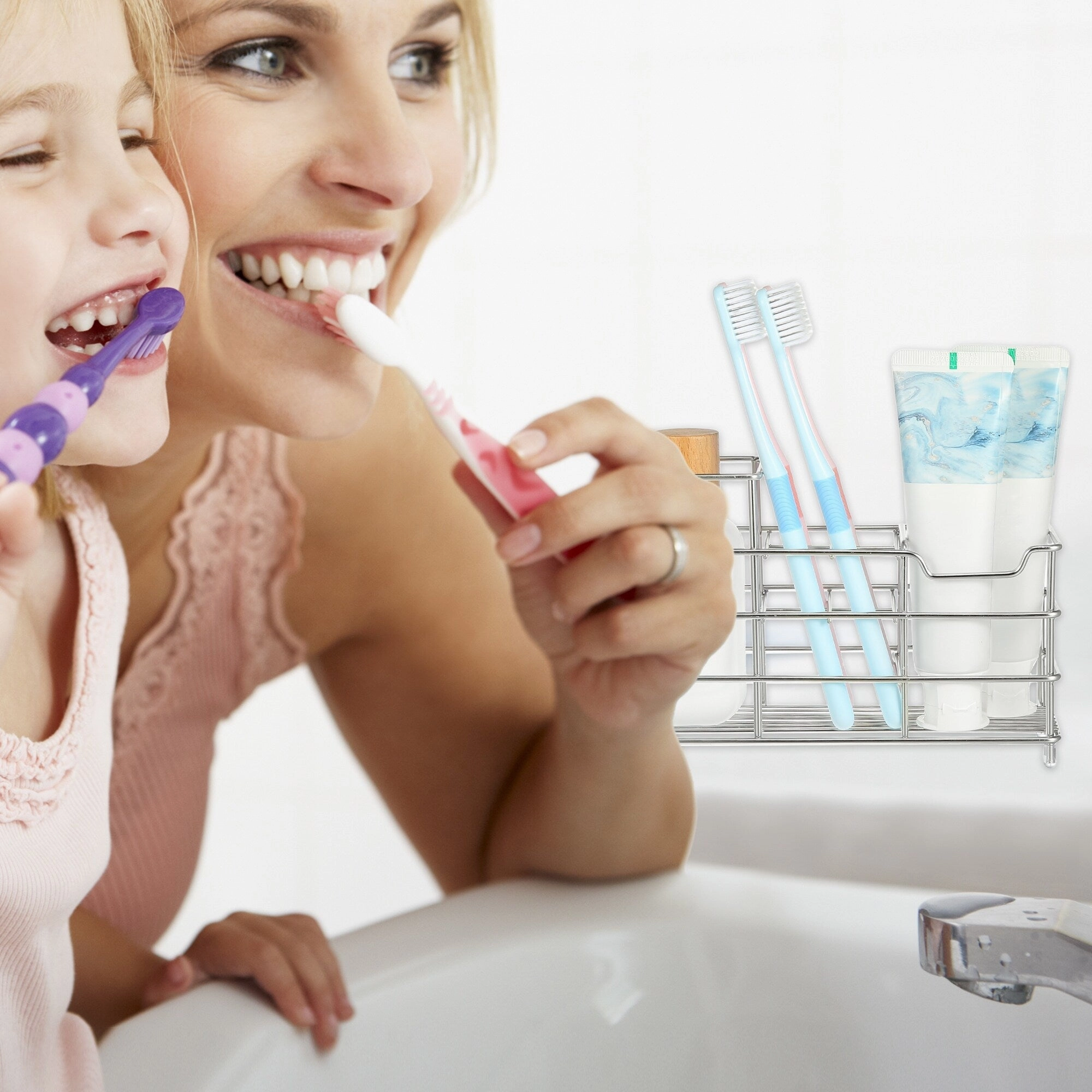 6 Slots 304 Stainless Steel Toothbrush Holder, Toothpaste Holder Stand, Bathroom Kitchen Accessories