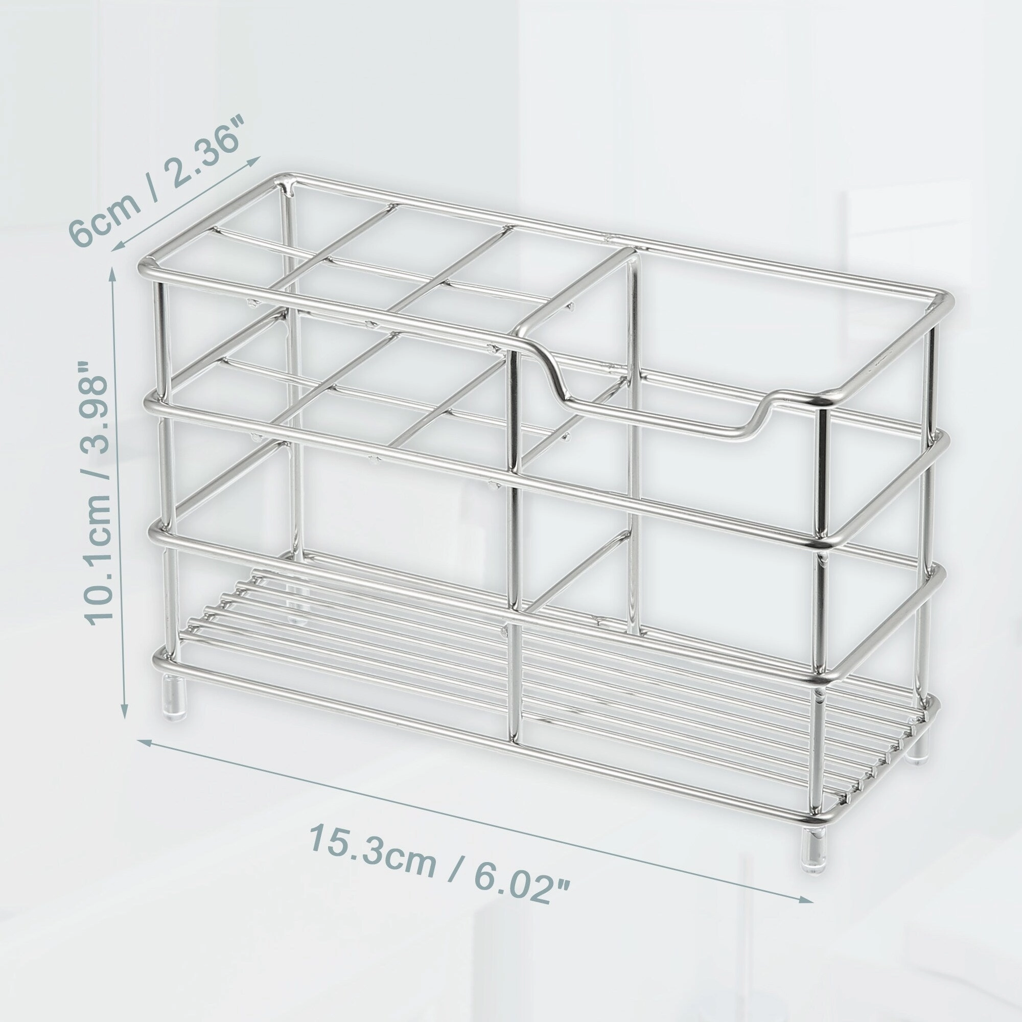6 Slots 304 Stainless Steel Toothbrush Holder, Toothpaste Holder Stand, Bathroom Kitchen Accessories Organizer