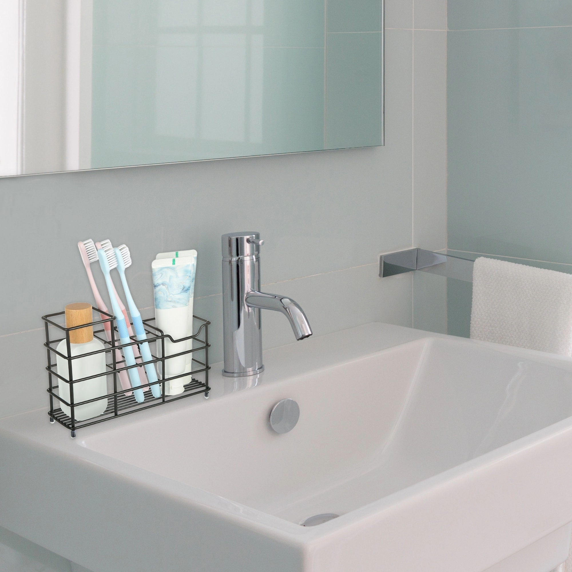 6 Slots 304 Stainless Steel Toothbrush Holder, Toothpaste Holder Stand, Bathroom Kitchen Accessories