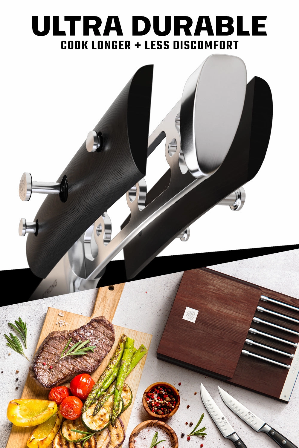 8-Piece Steak Knife Set with Storage Block | Gladiator Series | Knives NSF Certified | Dalstrong 