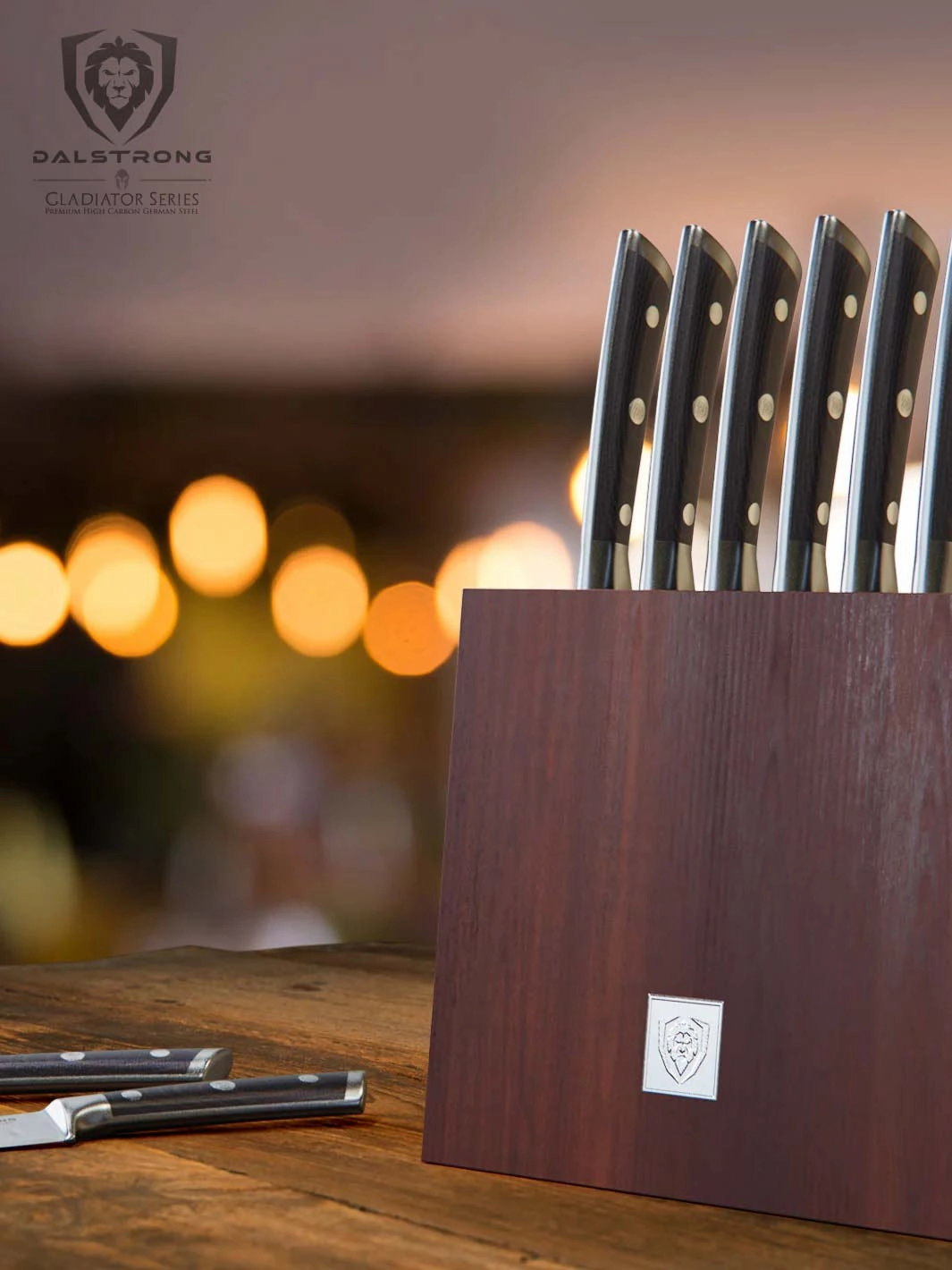 8-Piece Steak Knife Set with Storage Block | Gladiator Series | Knives NSF Certified | Dalstrong 