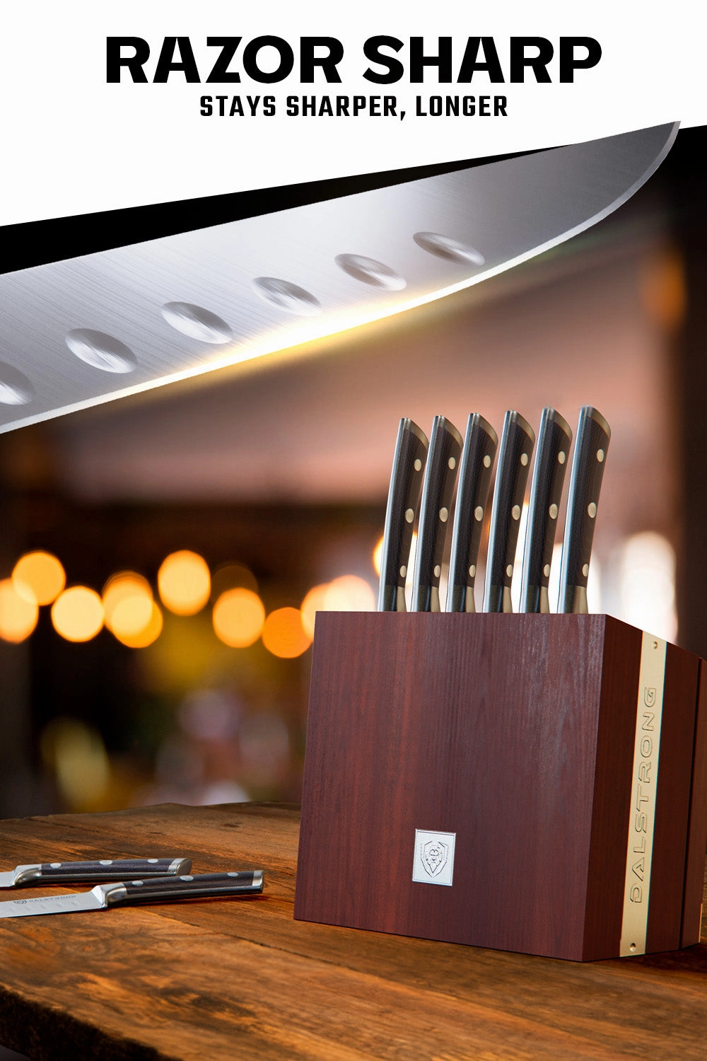 8-Piece Steak Knife Set with Storage Block | Gladiator Series | Knives NSF Certified | Dalstrong 