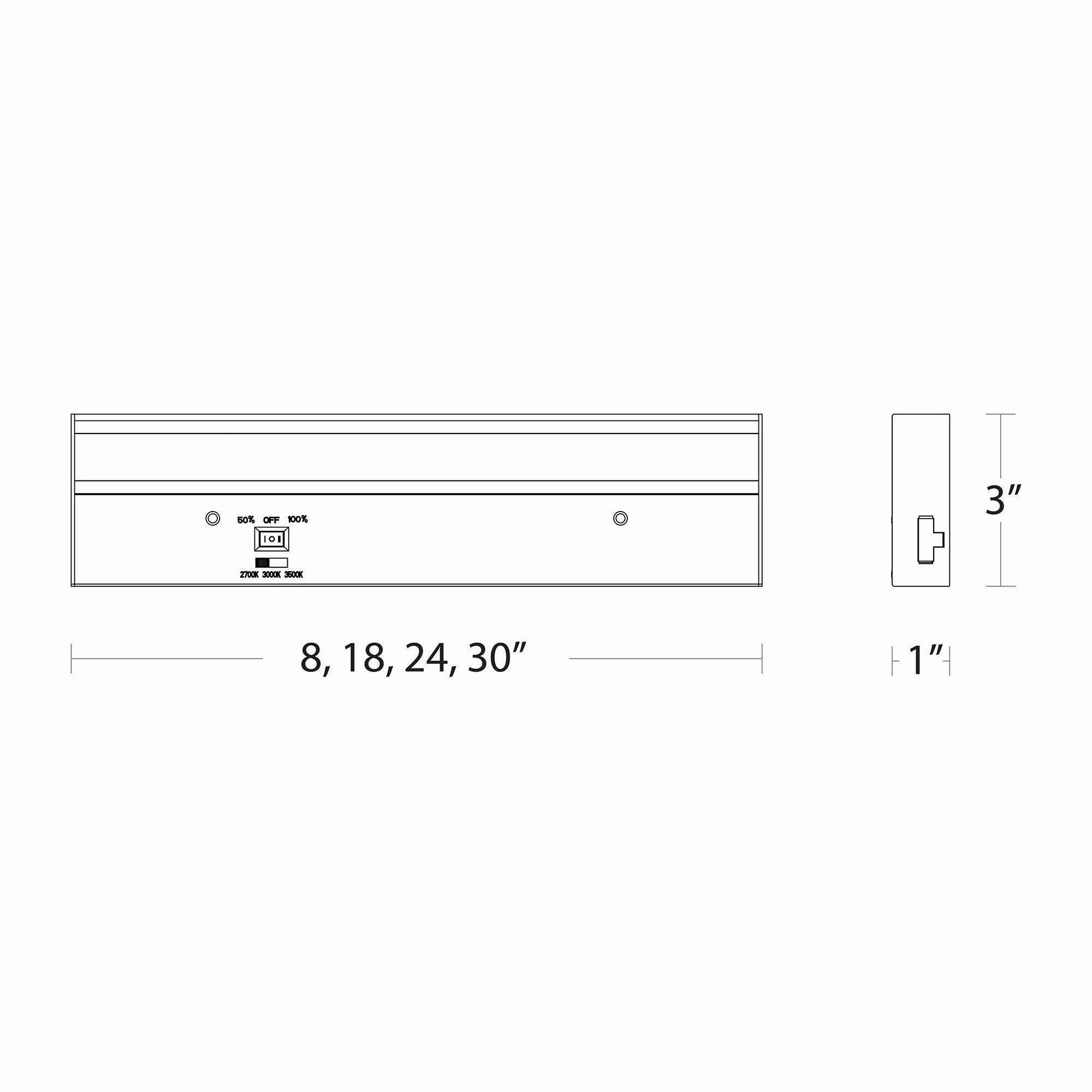 8" LED Light Bar 3-CCT with Rocker Switch