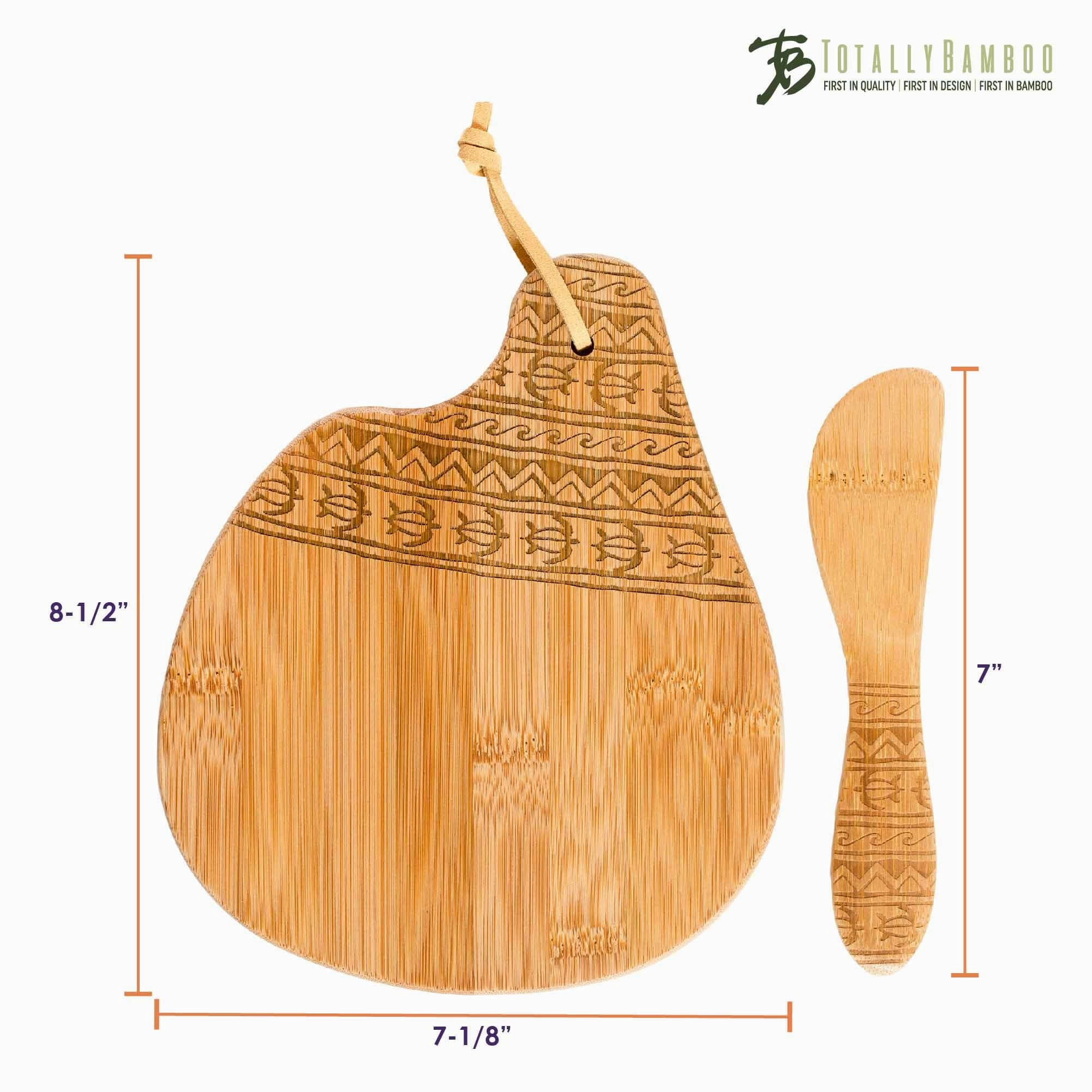 "Tonga" Serving Board with Spreader Knife, 7-1/8" x 8-1/2"
