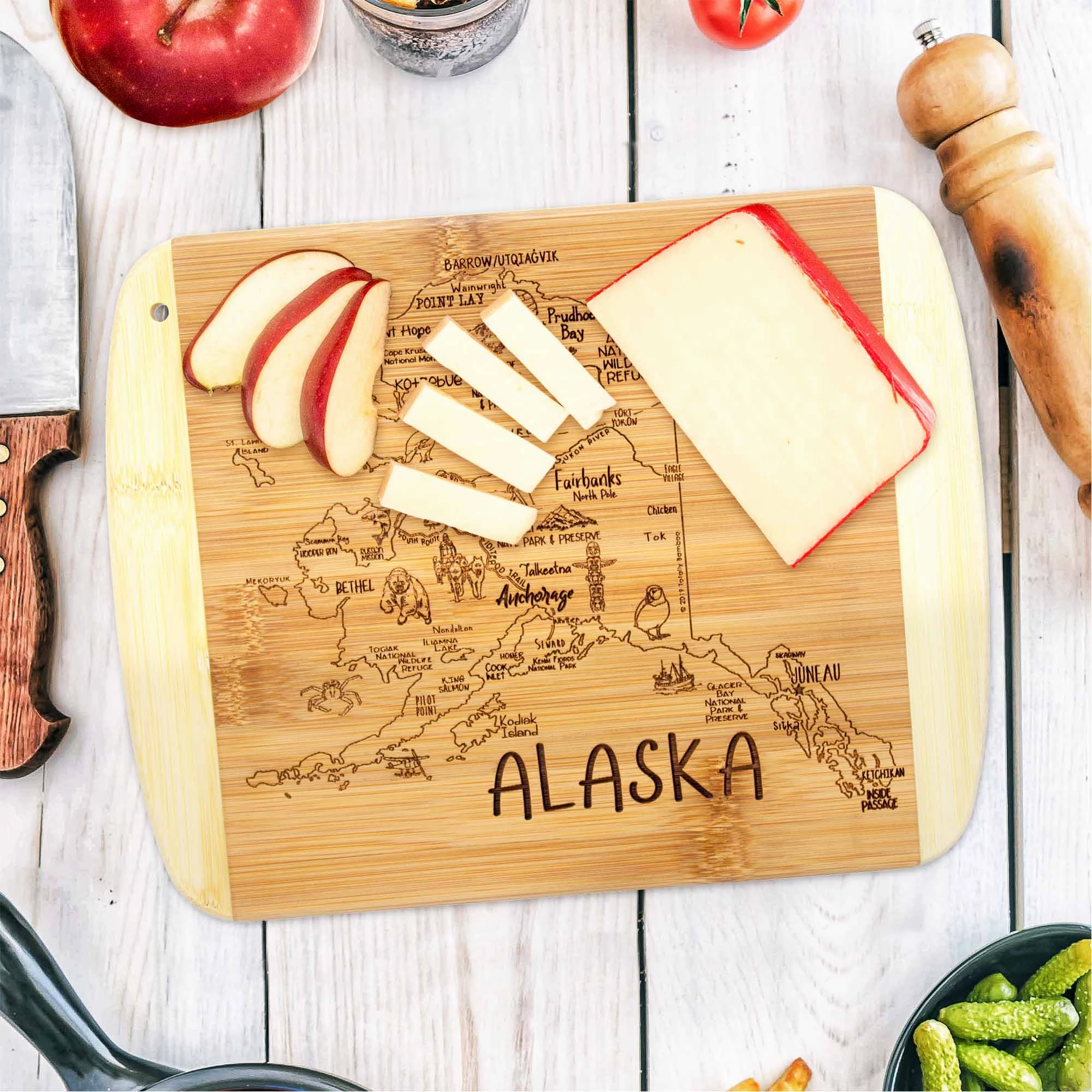 A Slice of Life Alaska Cutting Board, 11" x 8-3/4"
