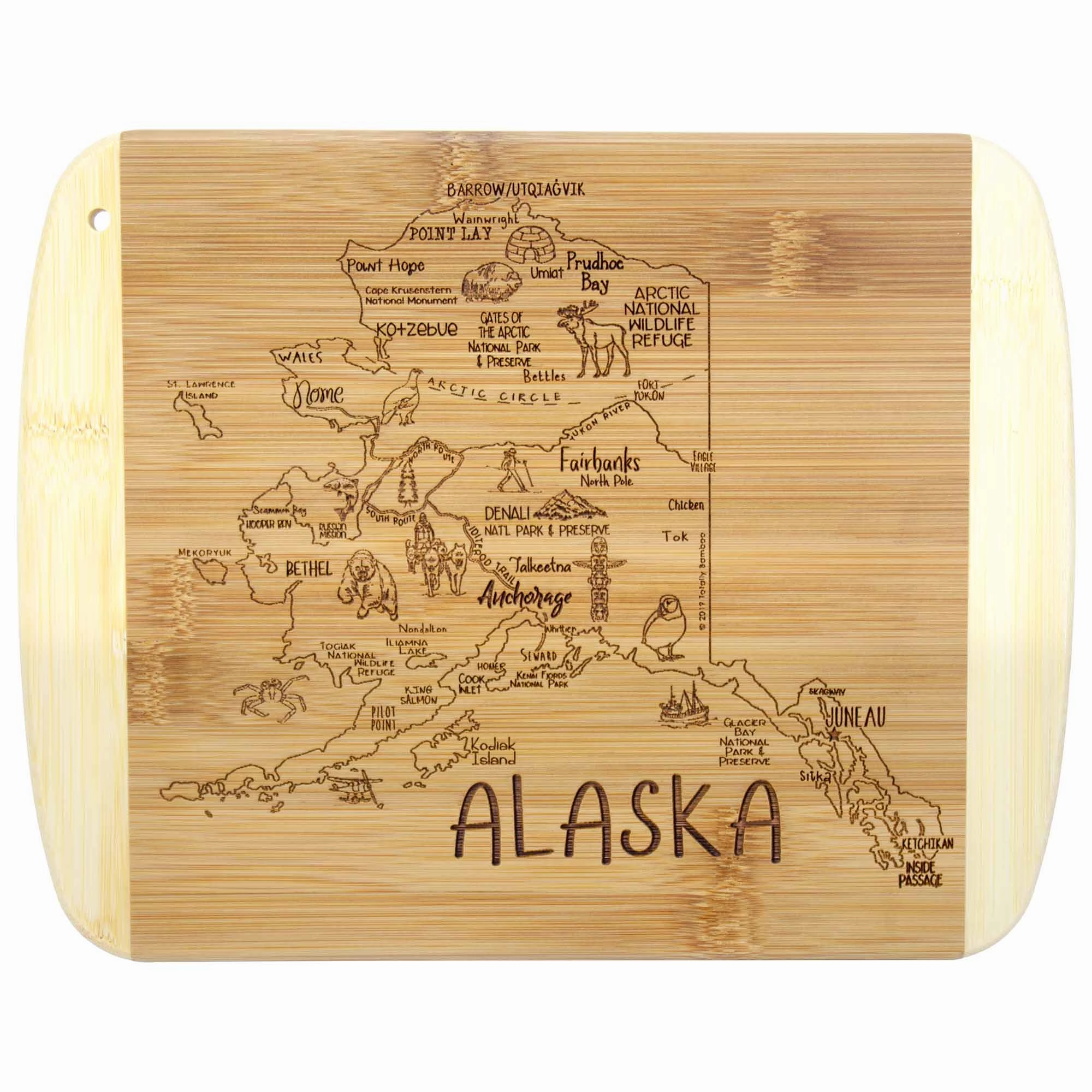 A Slice of Life Alaska Cutting Board, 11" x 8-3/4" cutting board,chopping board,kitchen tools