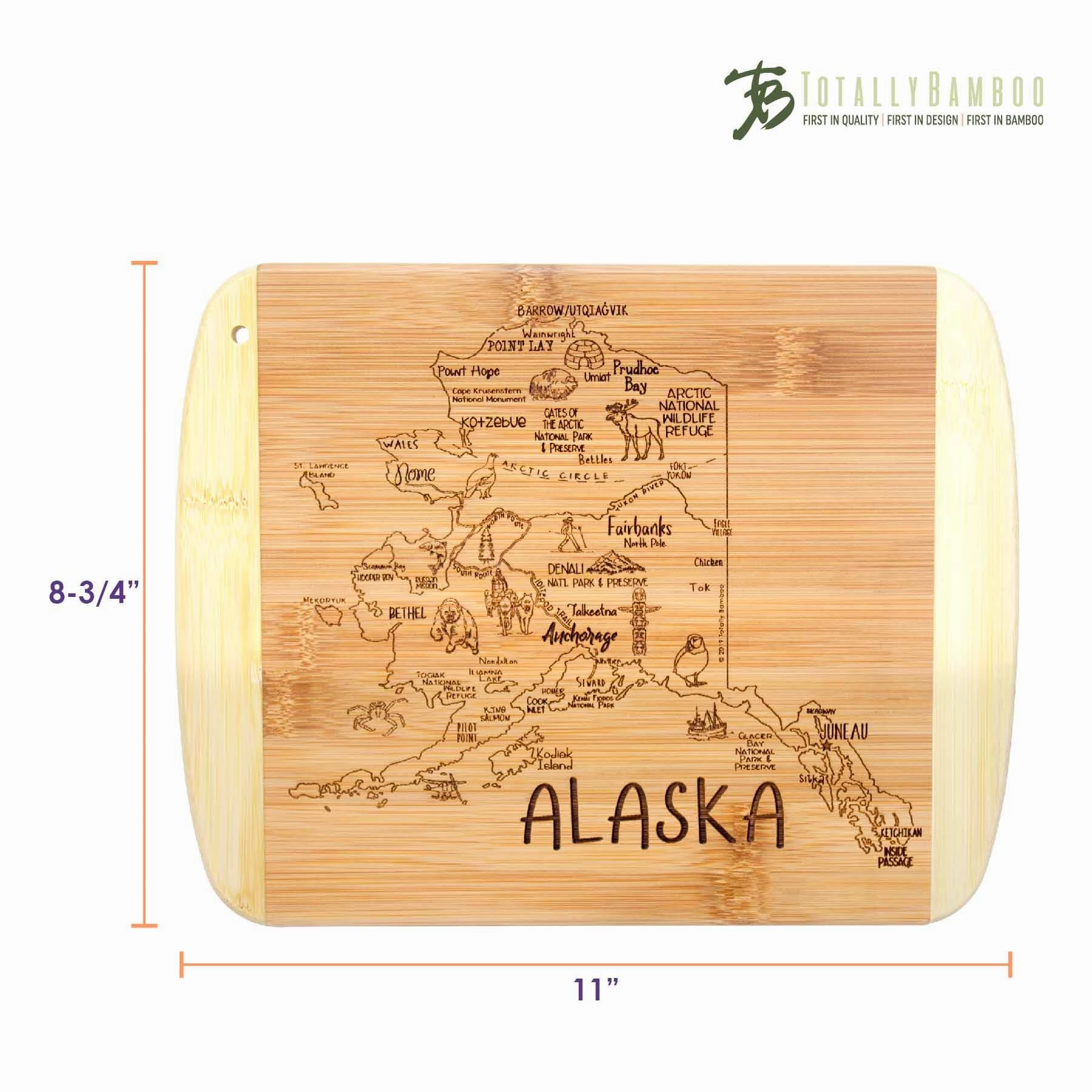 A Slice of Life Alaska Cutting Board, 11" x 8-3/4"