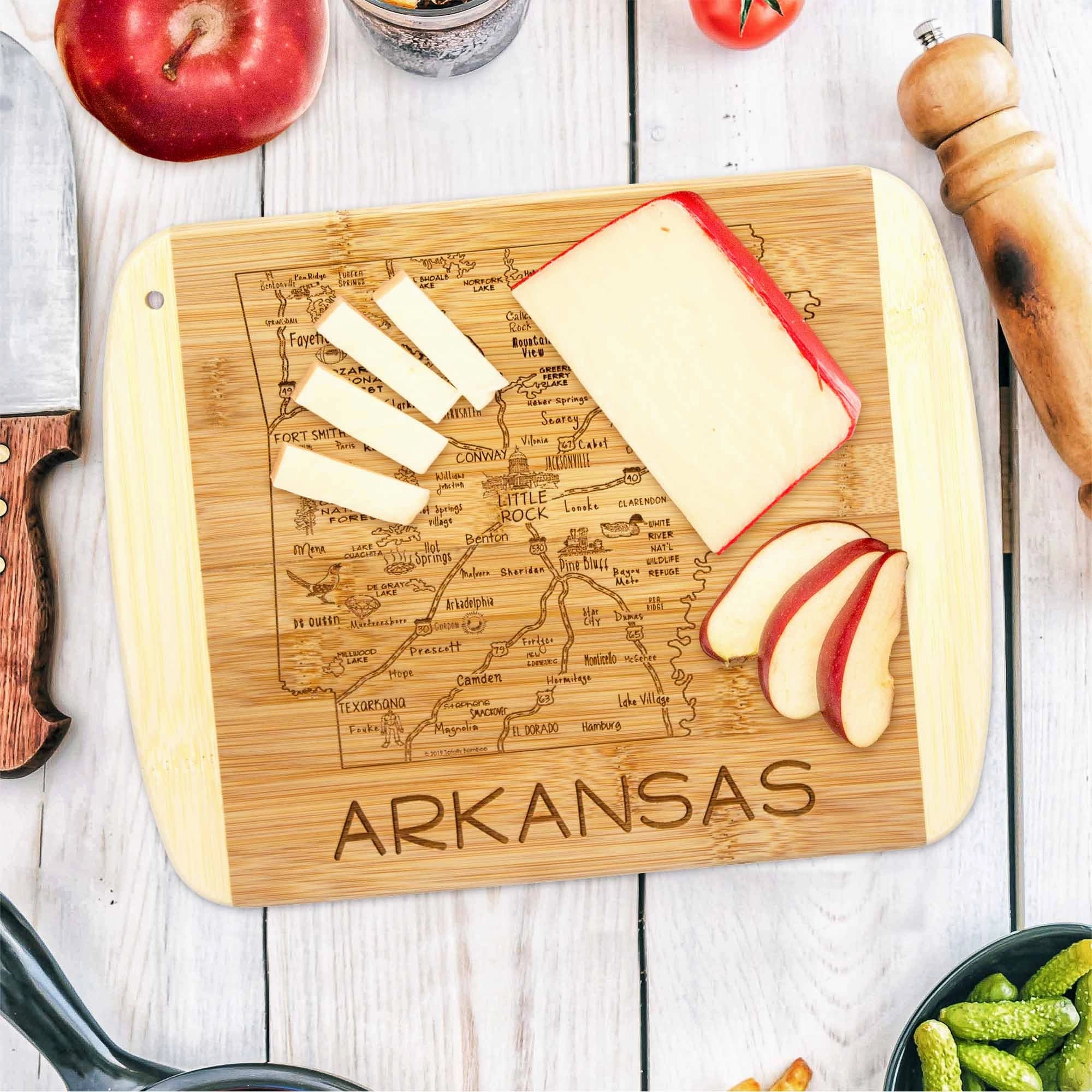 A Slice of Life Arkansas Cutting Board, 11" x 8-3/4"
