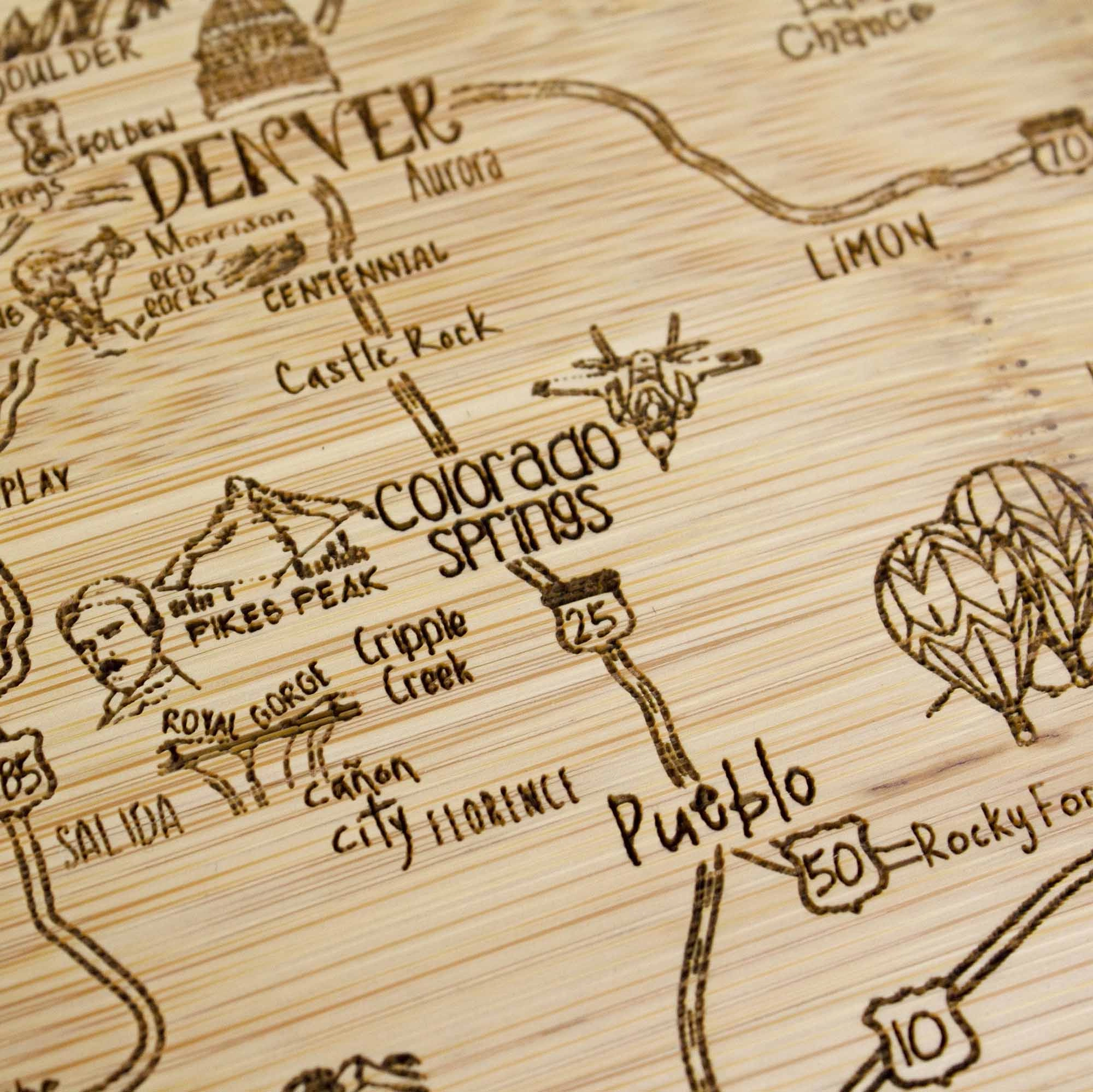 A Slice of Life Colorado Cutting Board, 11" x 8-3/4"