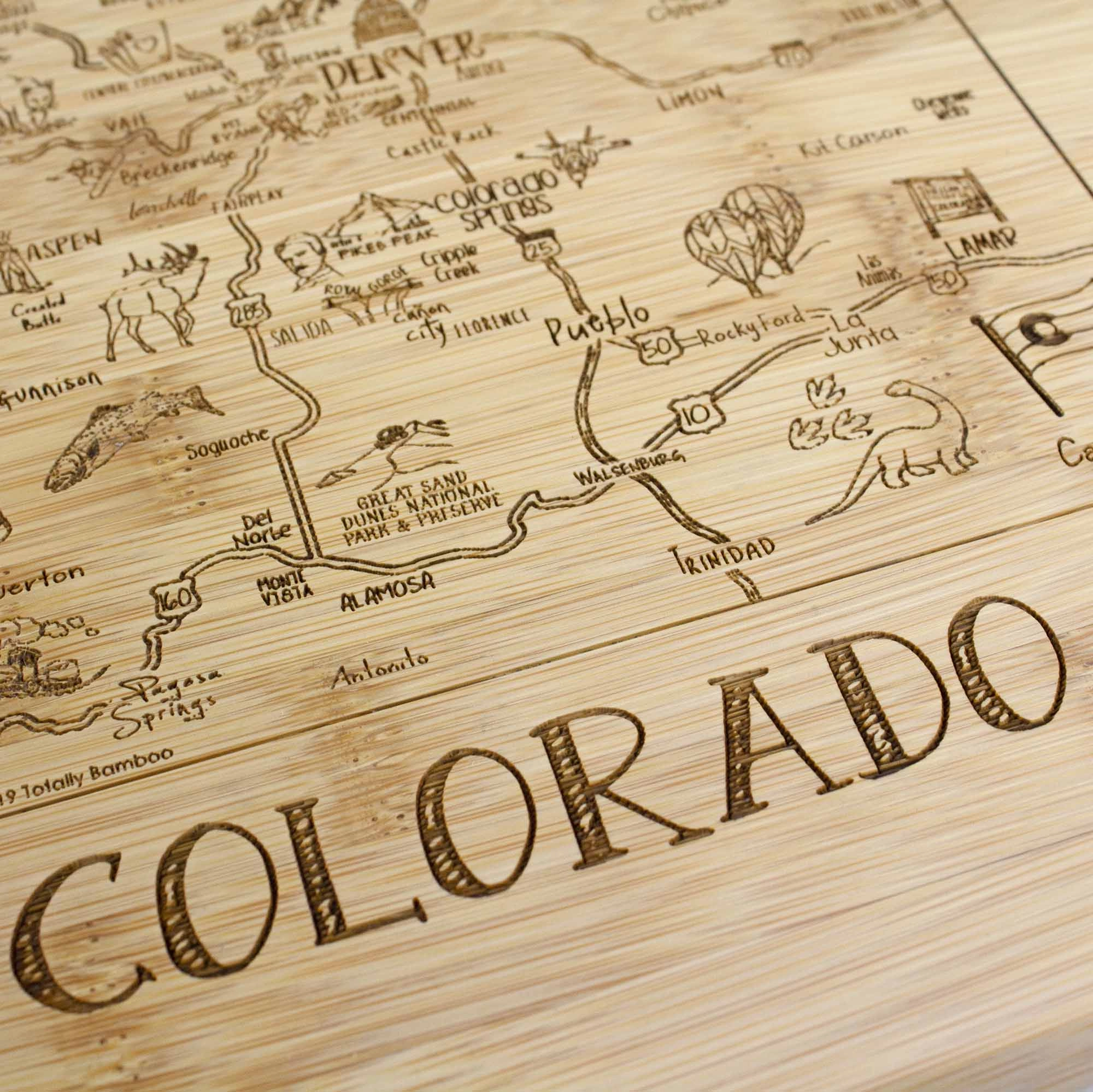 A Slice of Life Colorado Cutting Board, 11" x 8-3/4"