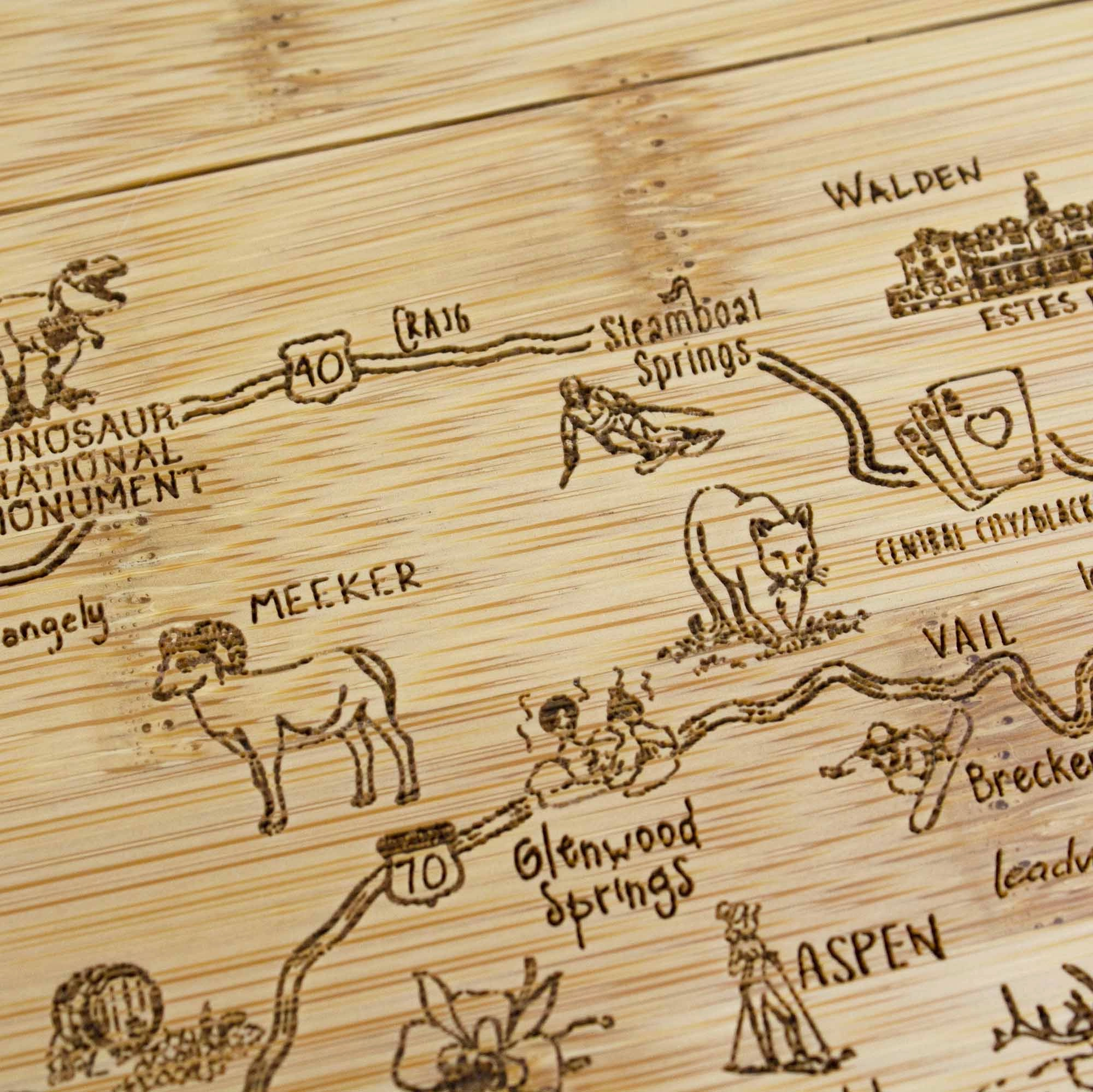 A Slice of Life Colorado Cutting Board, 11" x 8-3/4"
