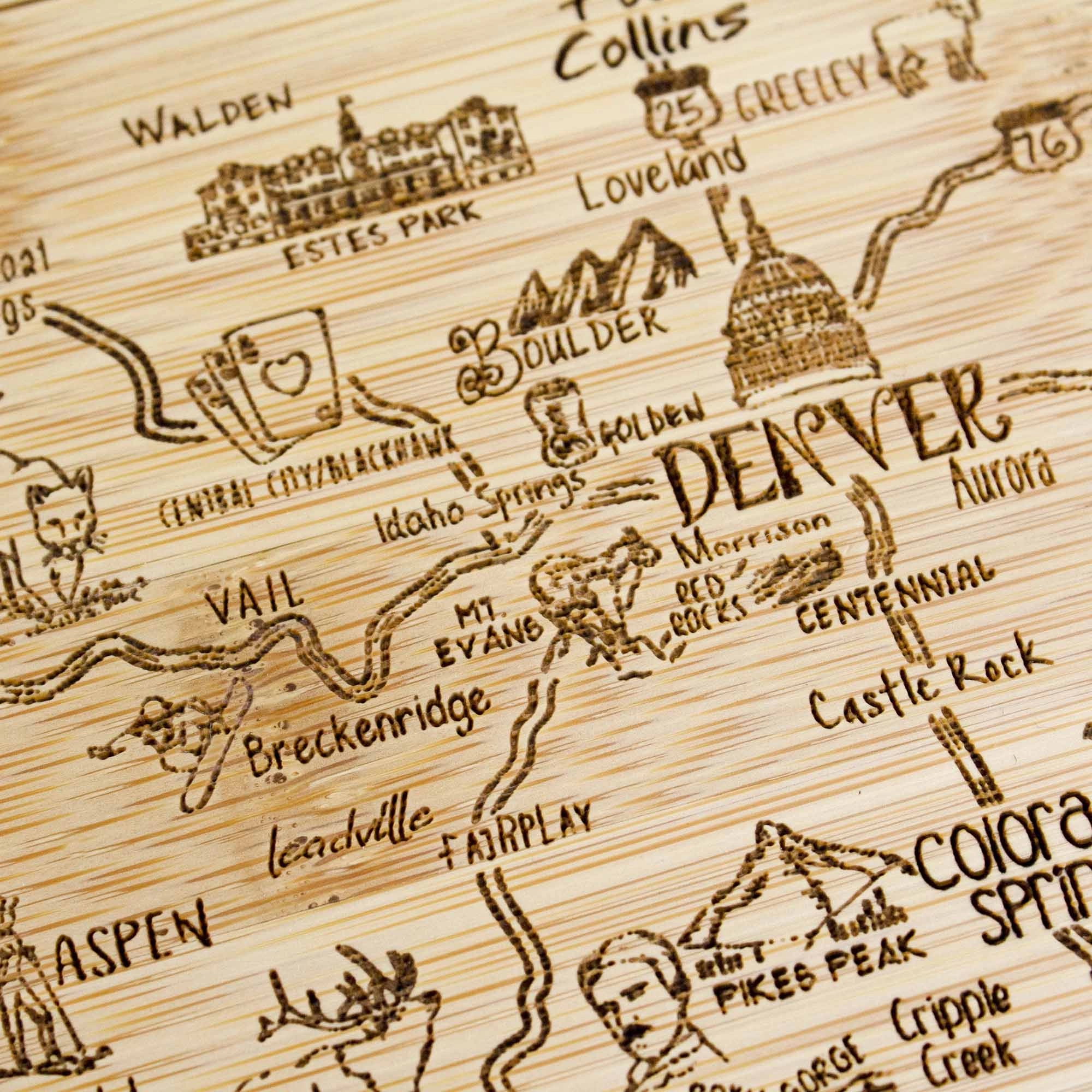 A Slice of Life Colorado Cutting Board, 11" x 8-3/4"