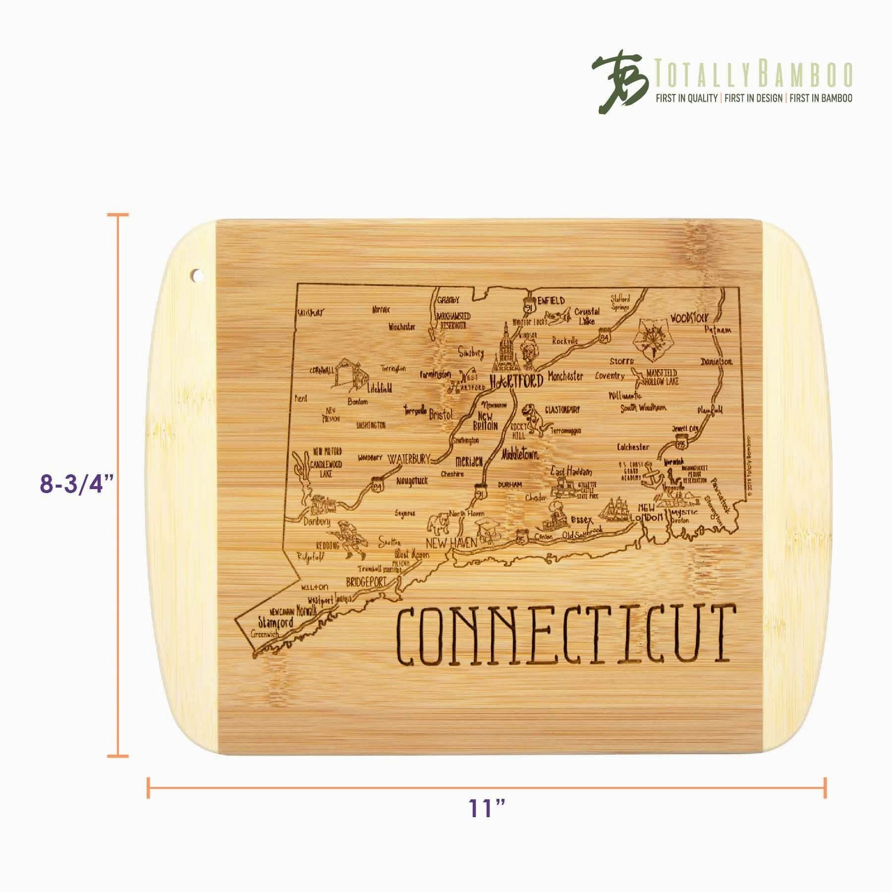 A Slice of Life Connecticut Cutting Board, 11" x 8-3/4"