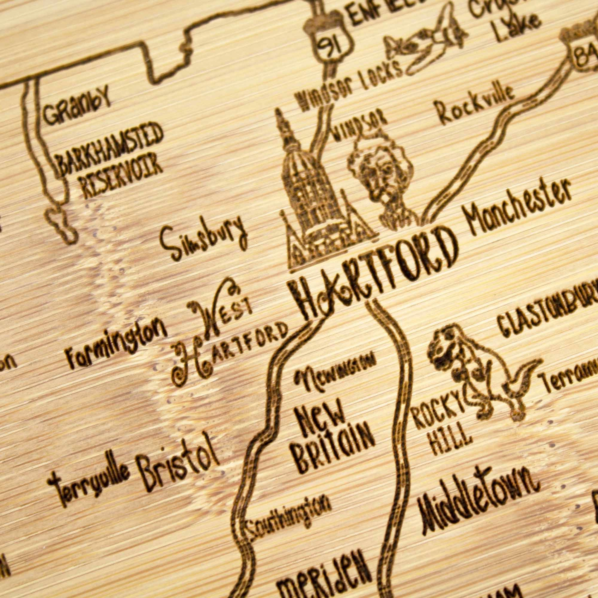 A Slice of Life Connecticut Cutting Board, 11" x 8-3/4"