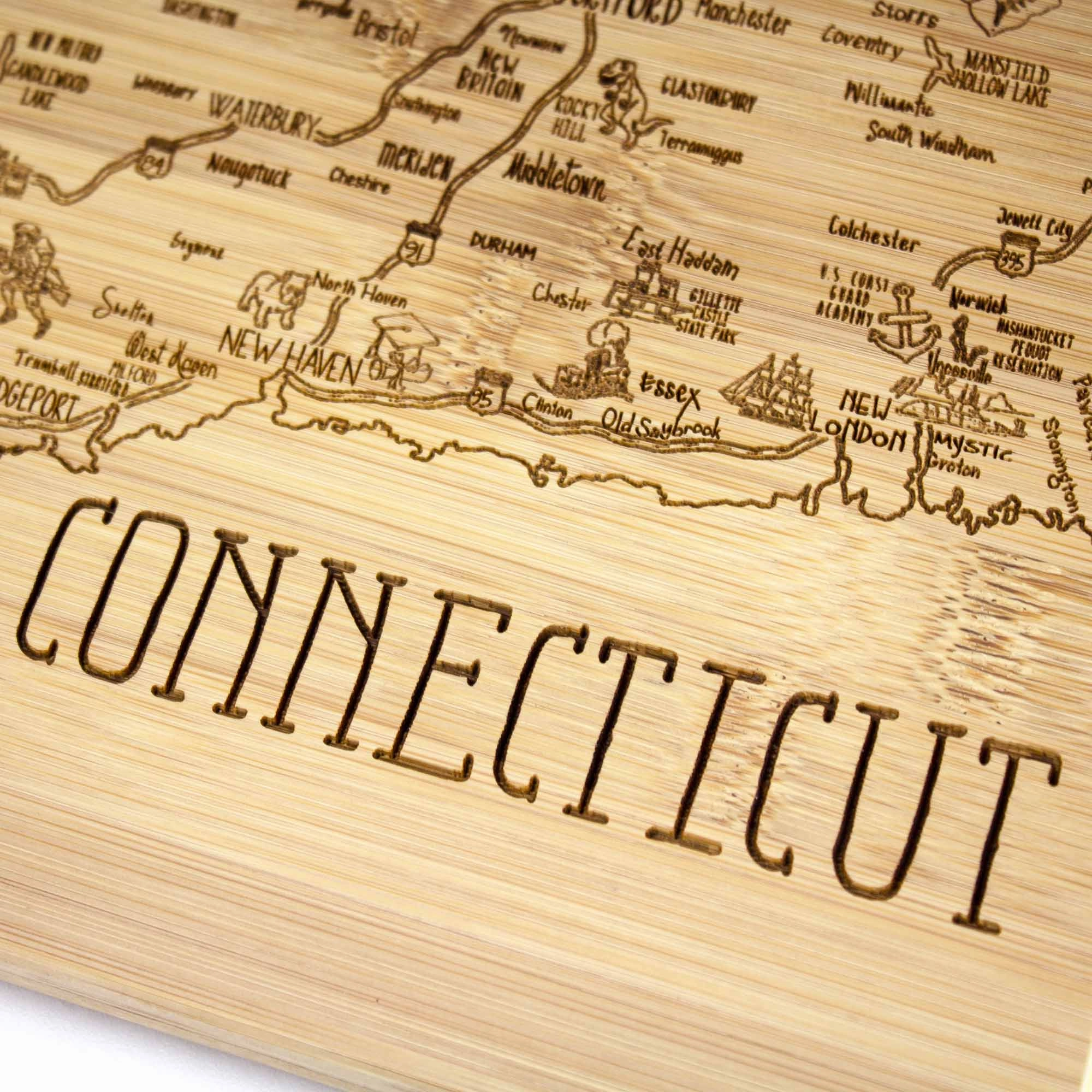 A Slice of Life Connecticut Cutting Board, 11" x 8-3/4"