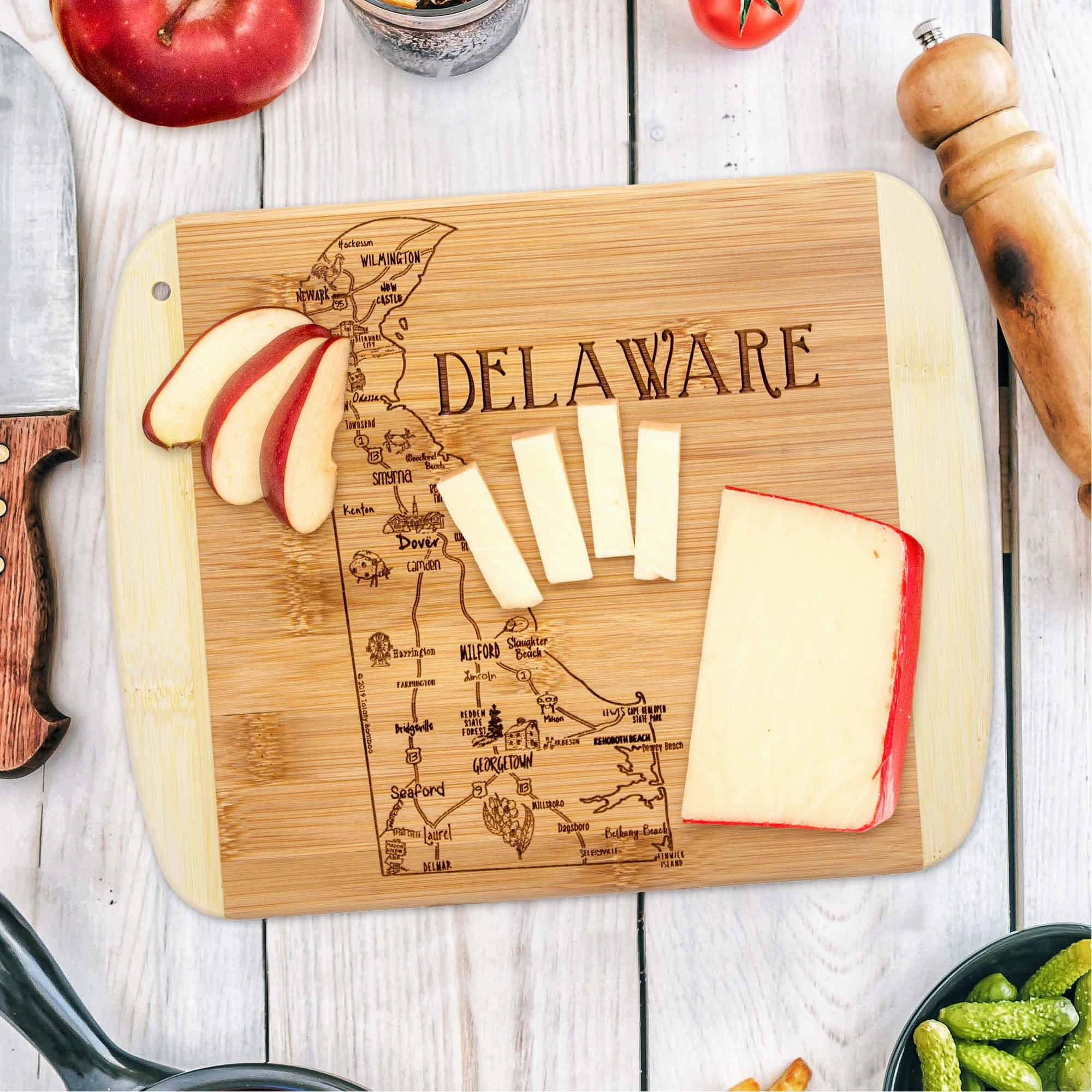 A Slice of Life Delaware Cutting Board, 11" x 8-3/4"