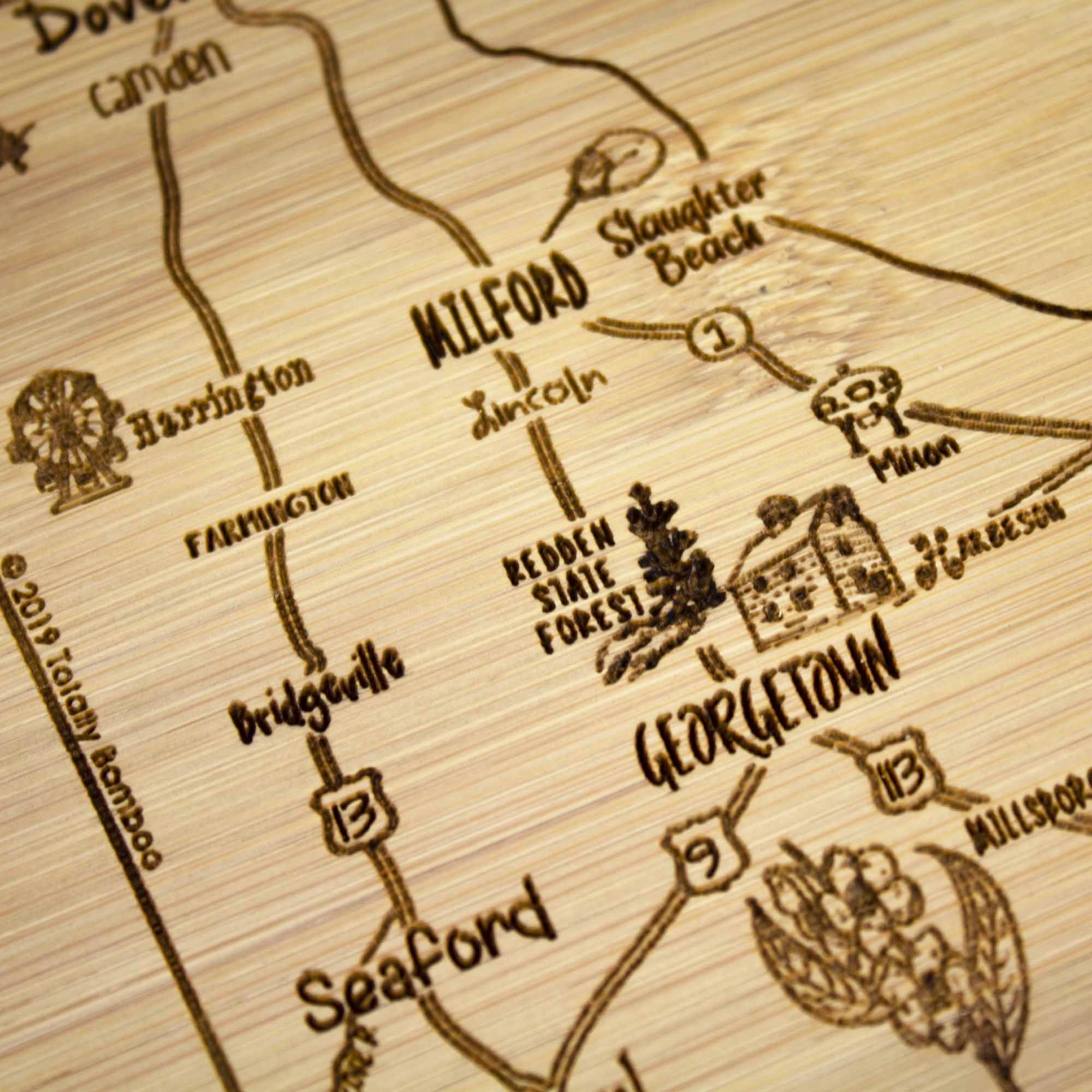 A Slice of Life Delaware Cutting Board, 11" x 8-3/4"