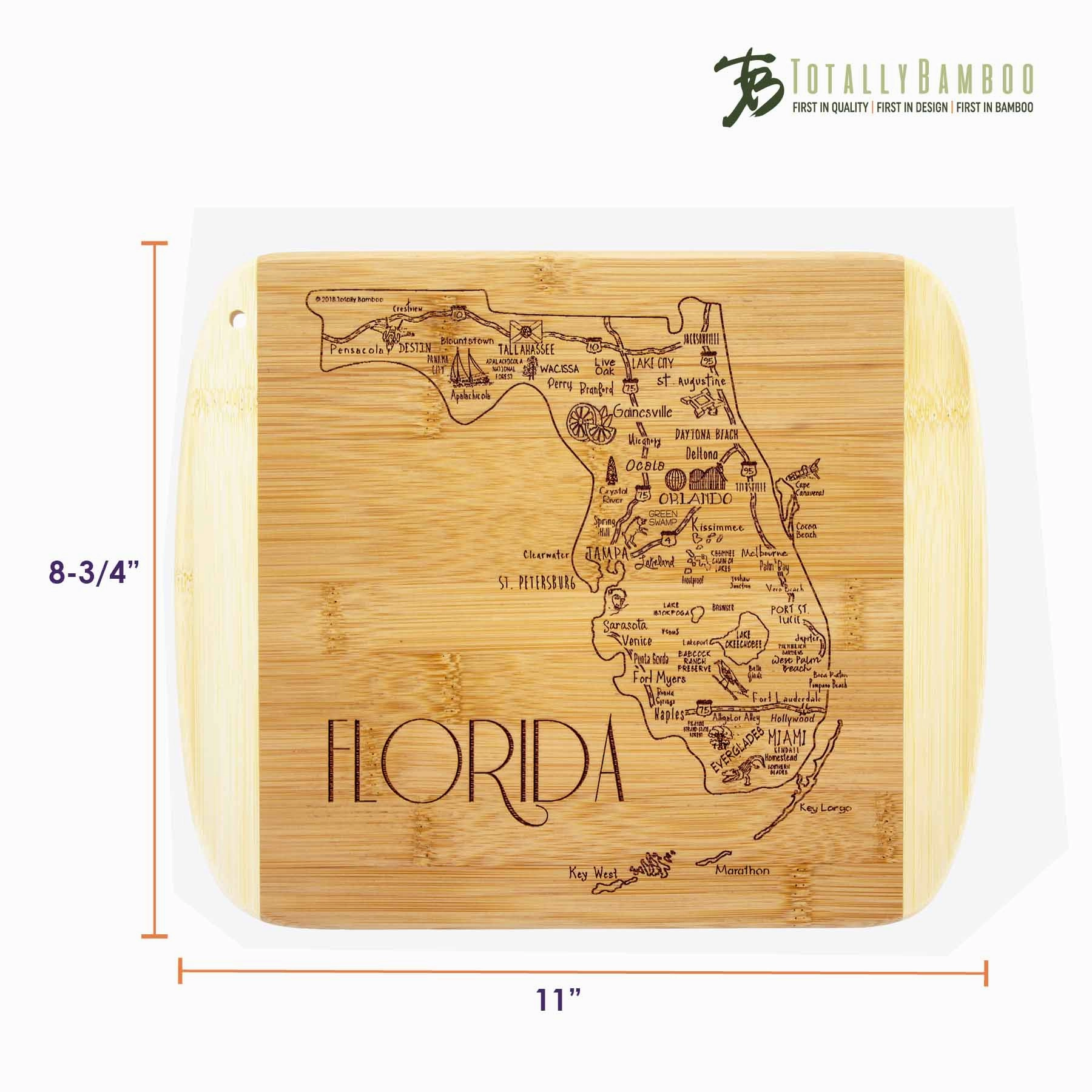 A Slice of Life Florida Cutting Board, 11" x 8-3/4"