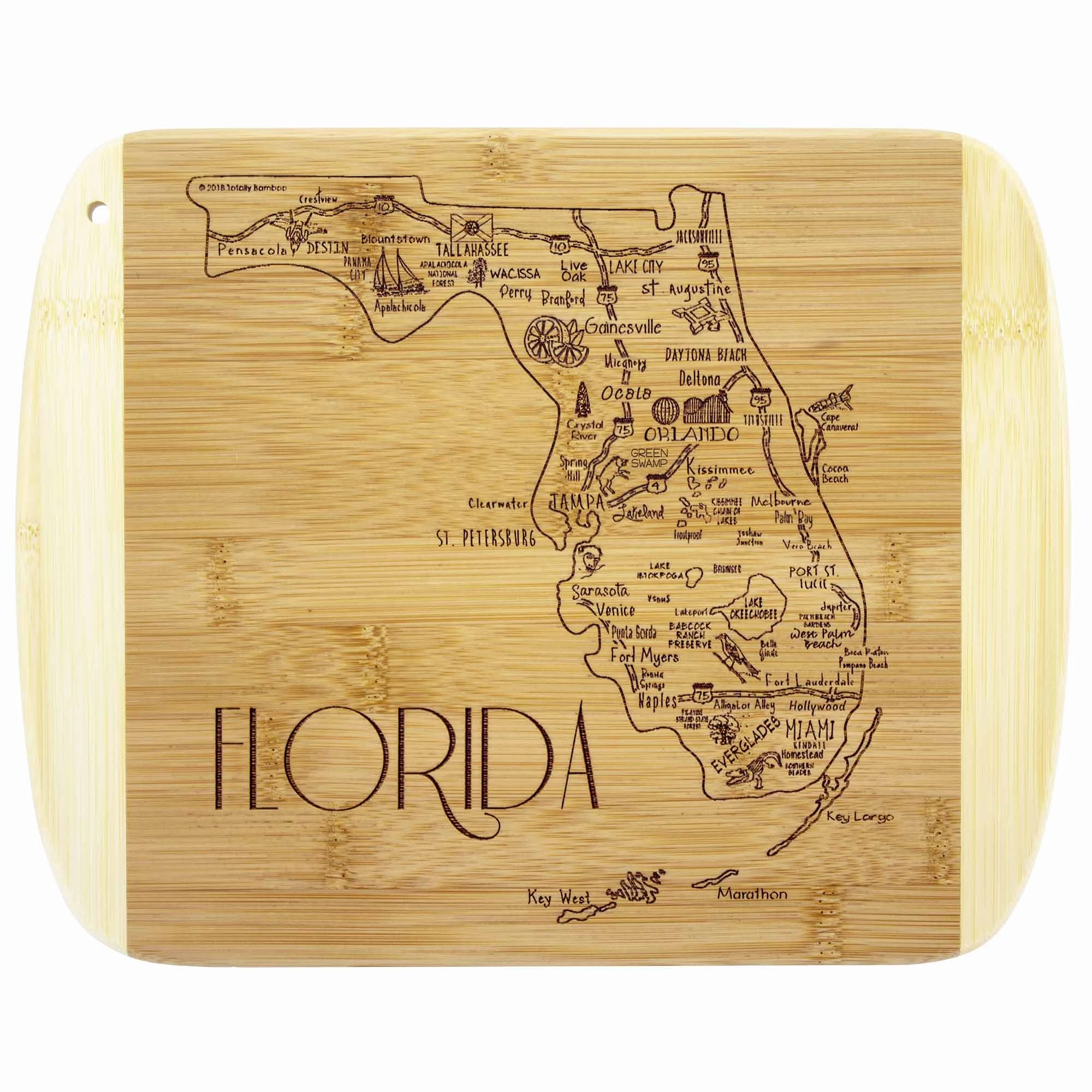 A Slice of Life Florida Cutting Board, 11" x 8-3/4" cutting board,chopping board,kitchen tools
