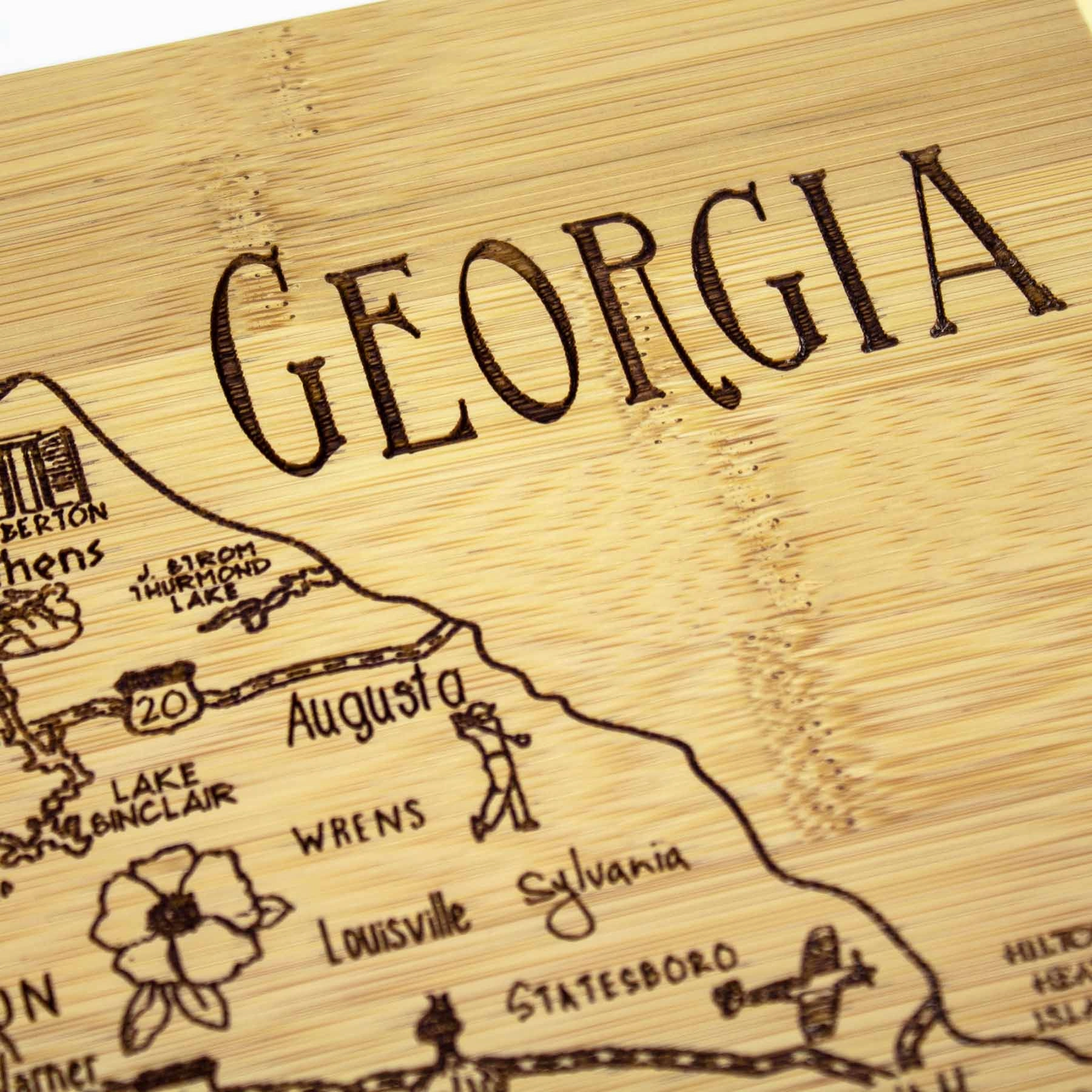 A Slice of Life Georgia Cutting Board, 11" x 8-3/4"