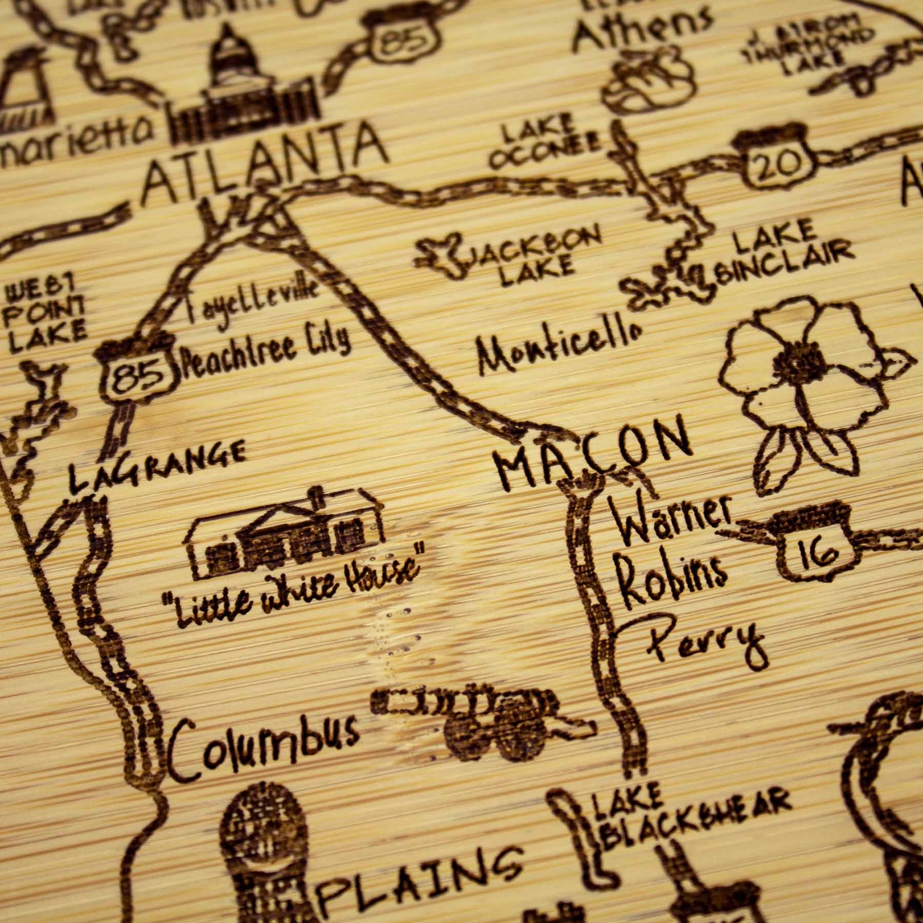 A Slice of Life Georgia Cutting Board, 11" x 8-3/4"