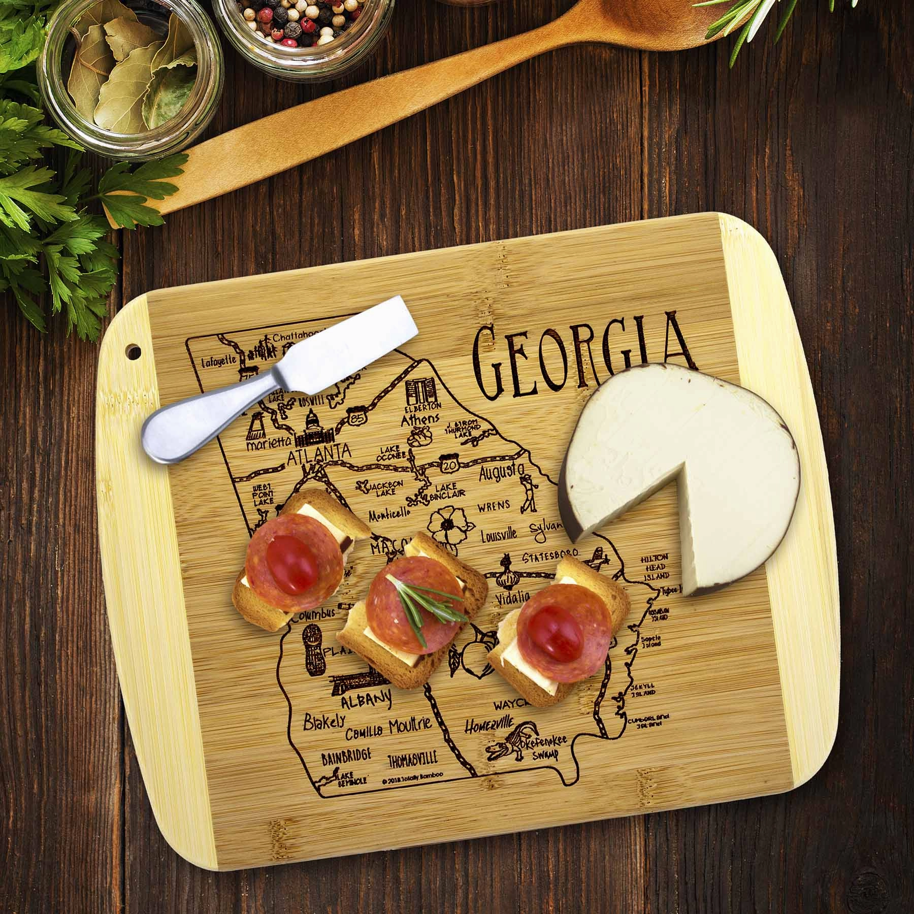 A Slice of Life Georgia Cutting Board, 11" x 8-3/4"