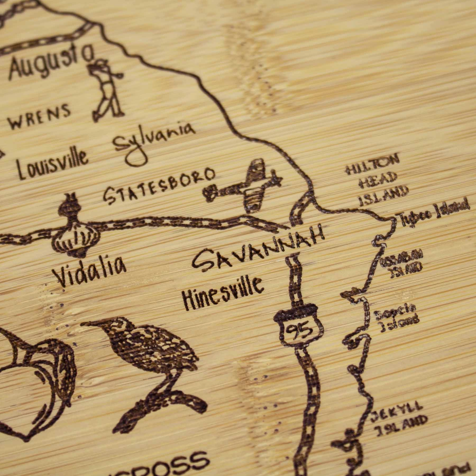 A Slice of Life Georgia Cutting Board, 11" x 8-3/4"