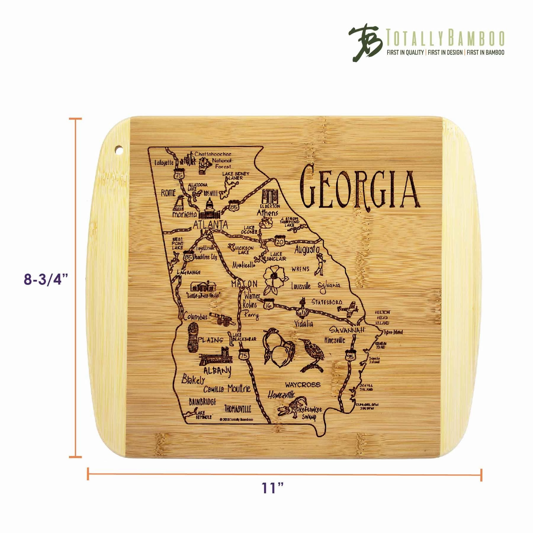 A Slice of Life Georgia Cutting Board, 11" x 8-3/4"
