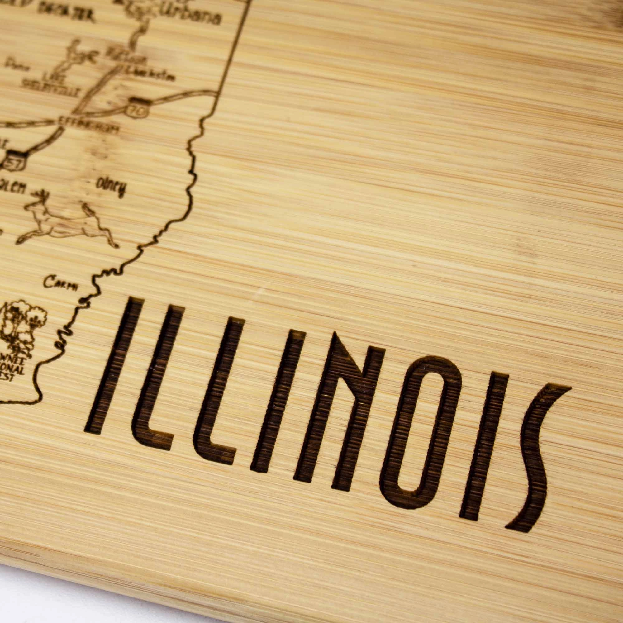 A Slice of Life Illinois Cutting Board, 11" x 8-3/4"