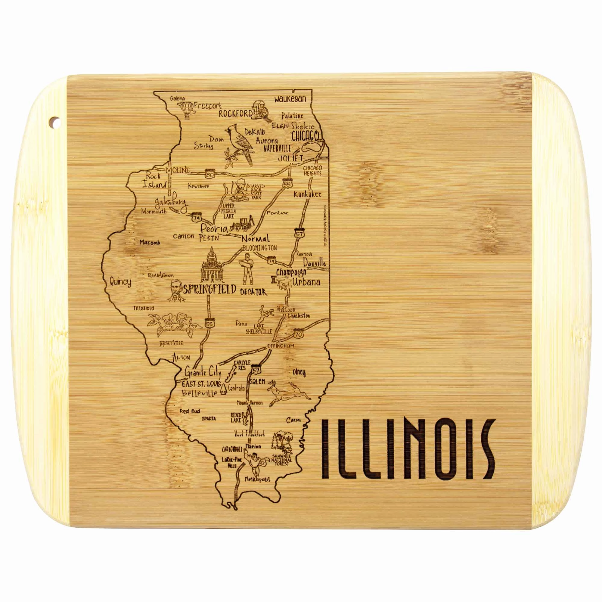 A Slice of Life Illinois Cutting Board, 11" x 8-3/4" cutting board,chopping board,kitchen tools