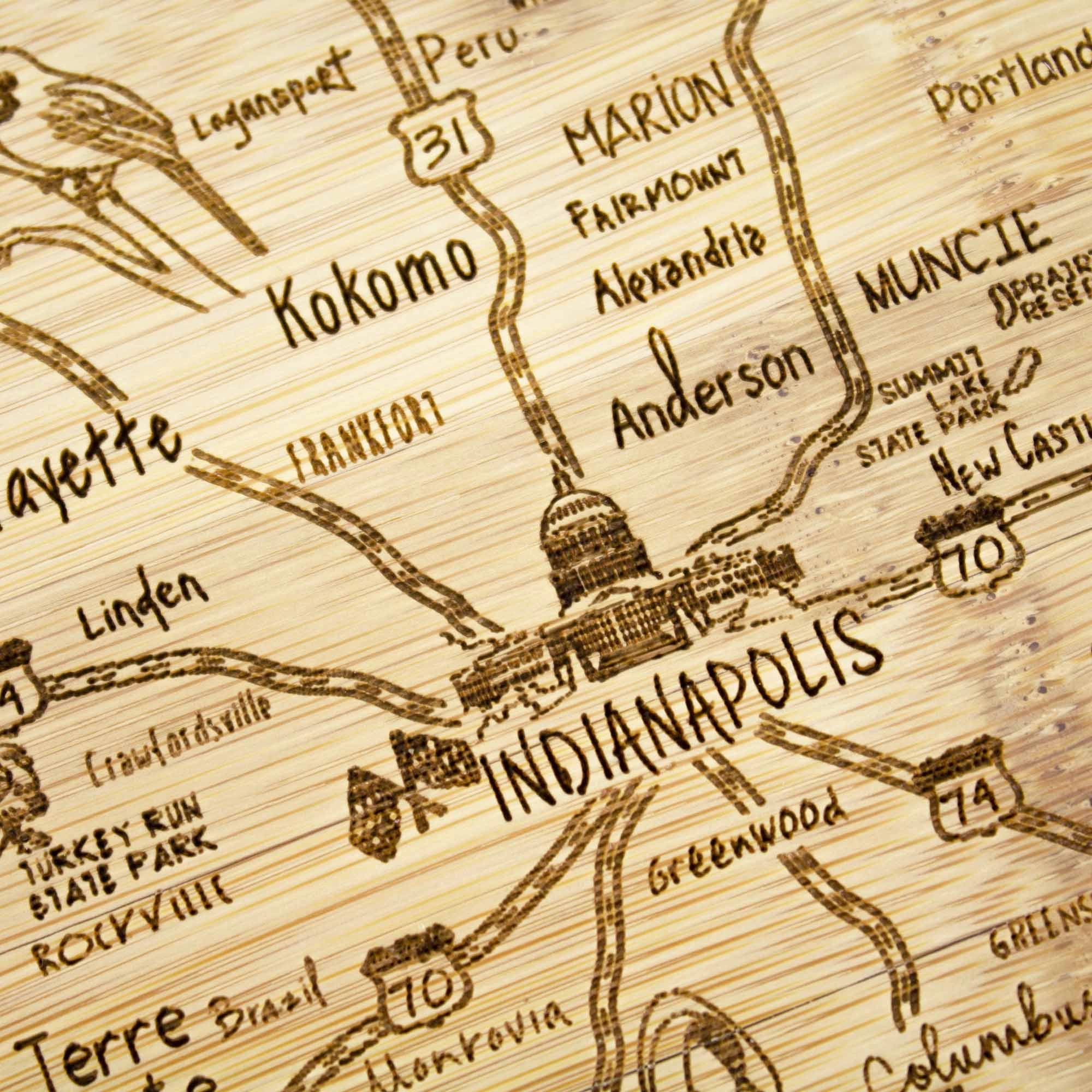 A Slice of Life Indiana Cutting Board, 11" x 8-3/4"