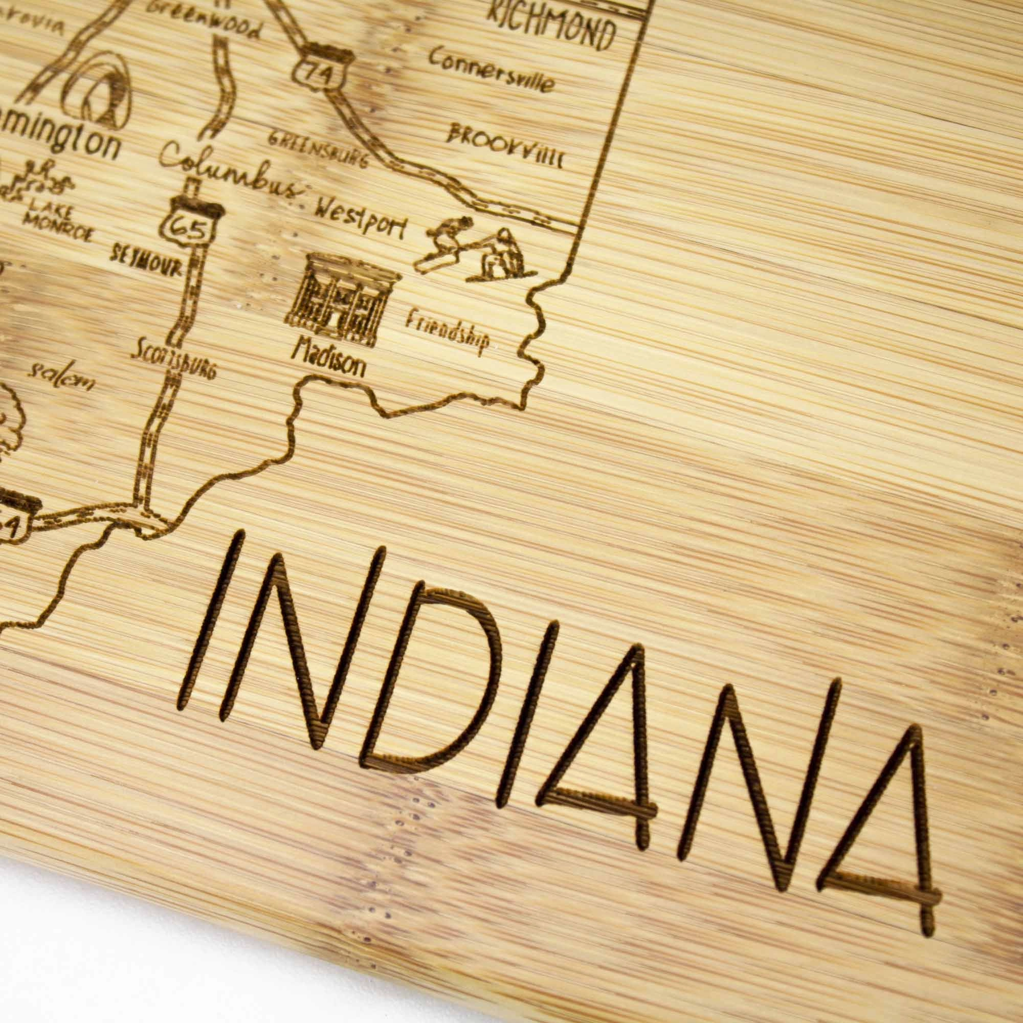 A Slice of Life Indiana Cutting Board, 11" x 8-3/4"