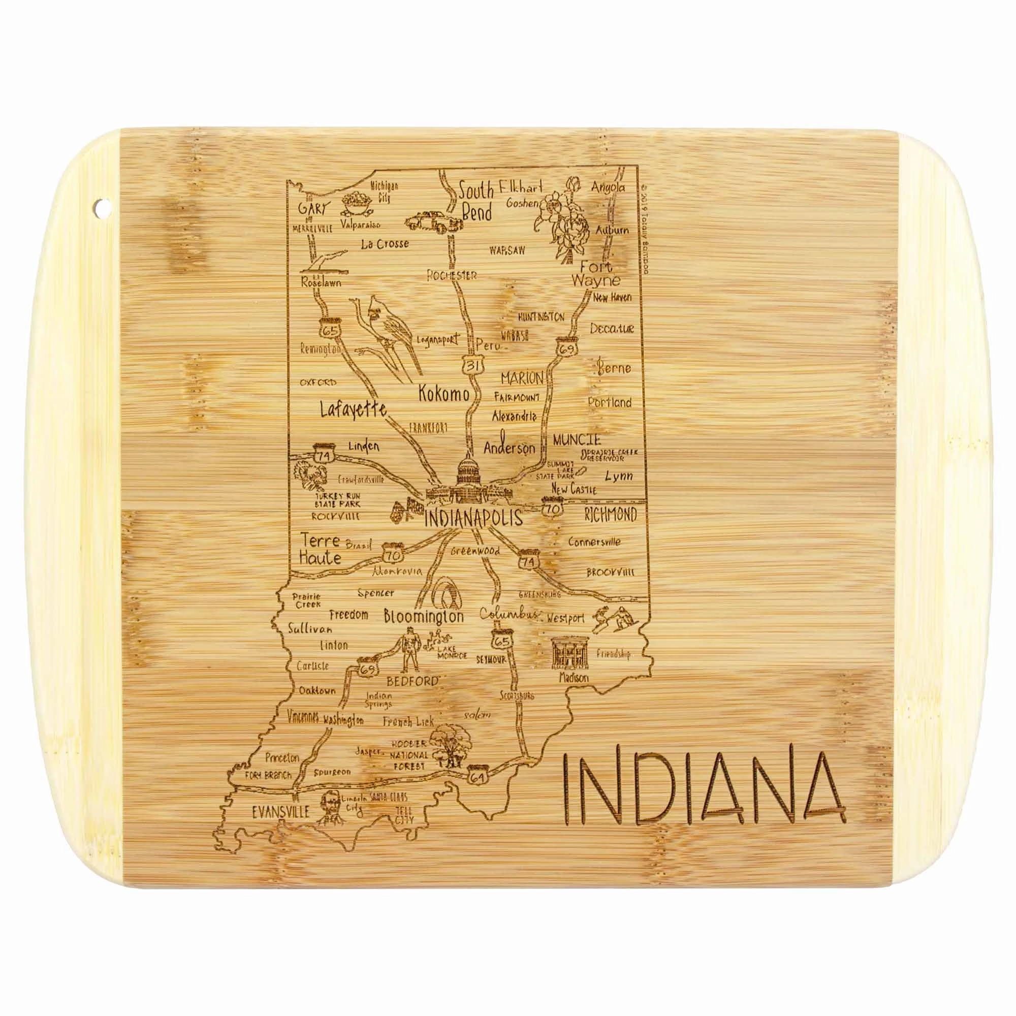 A Slice of Life Indiana Cutting Board, 11" x 8-3/4" cutting board,chopping board,kitchen tools