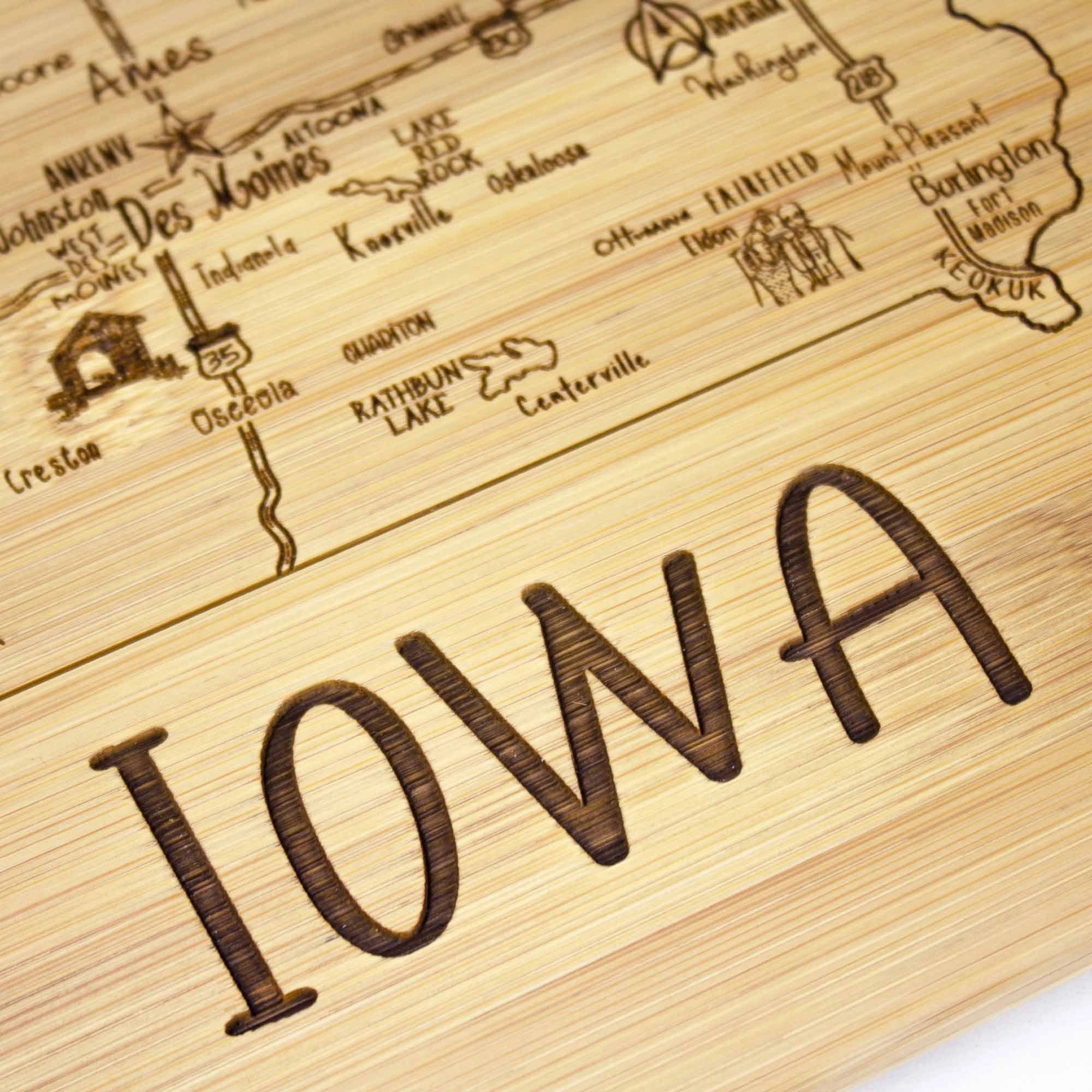 A Slice of Life Iowa Cutting Board, 11" x 8-3/4"