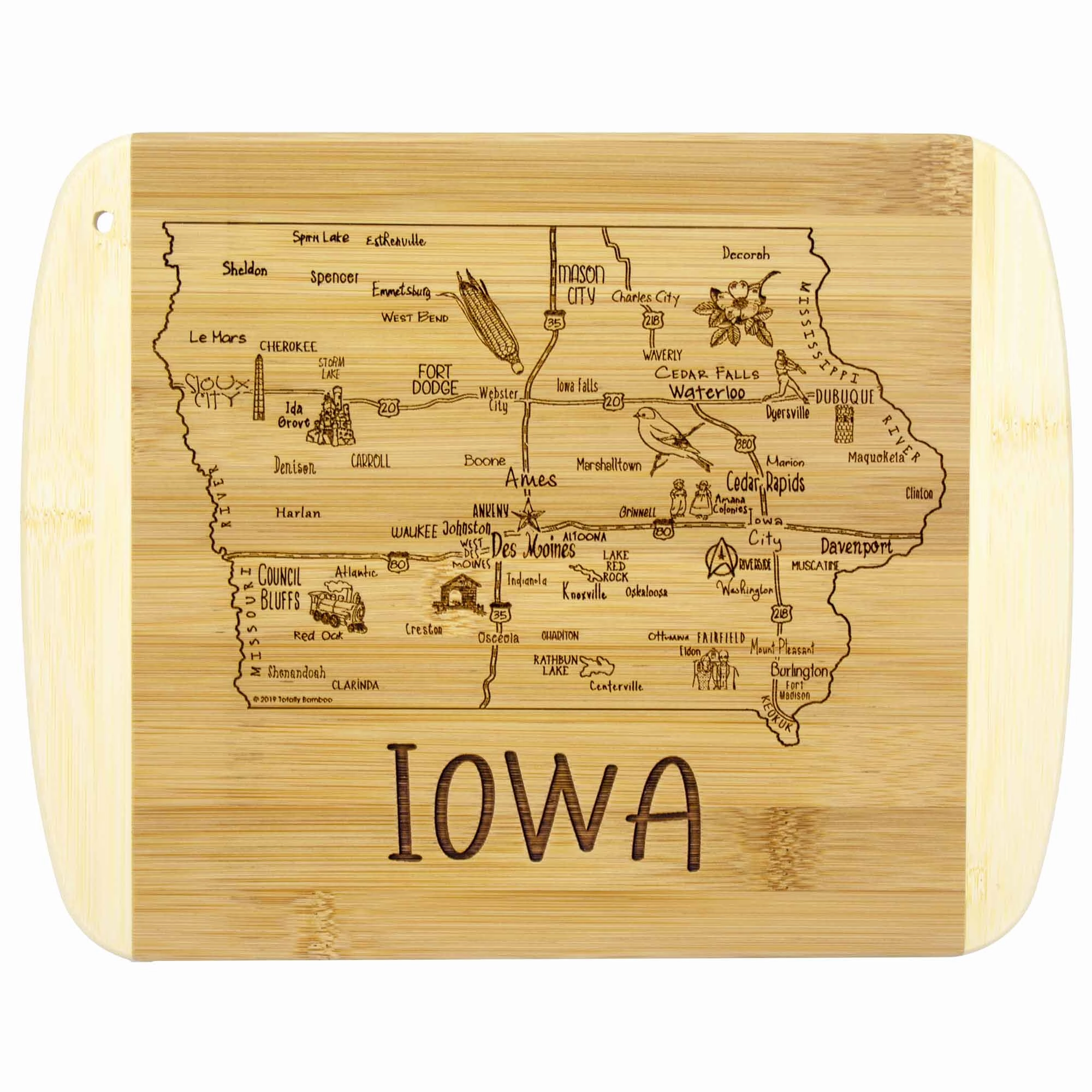 A Slice of Life Iowa Cutting Board, 11" x 8-3/4" cutting board,chopping board,kitchen tools