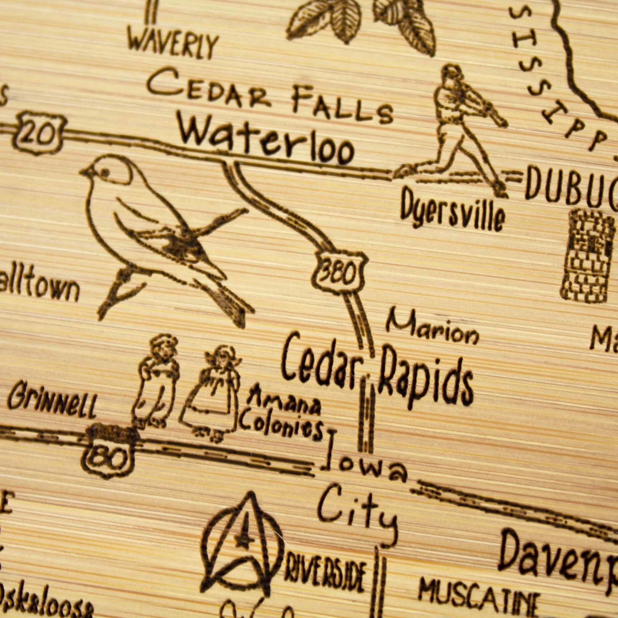 A Slice of Life Iowa Cutting Board, 11" x 8-3/4"