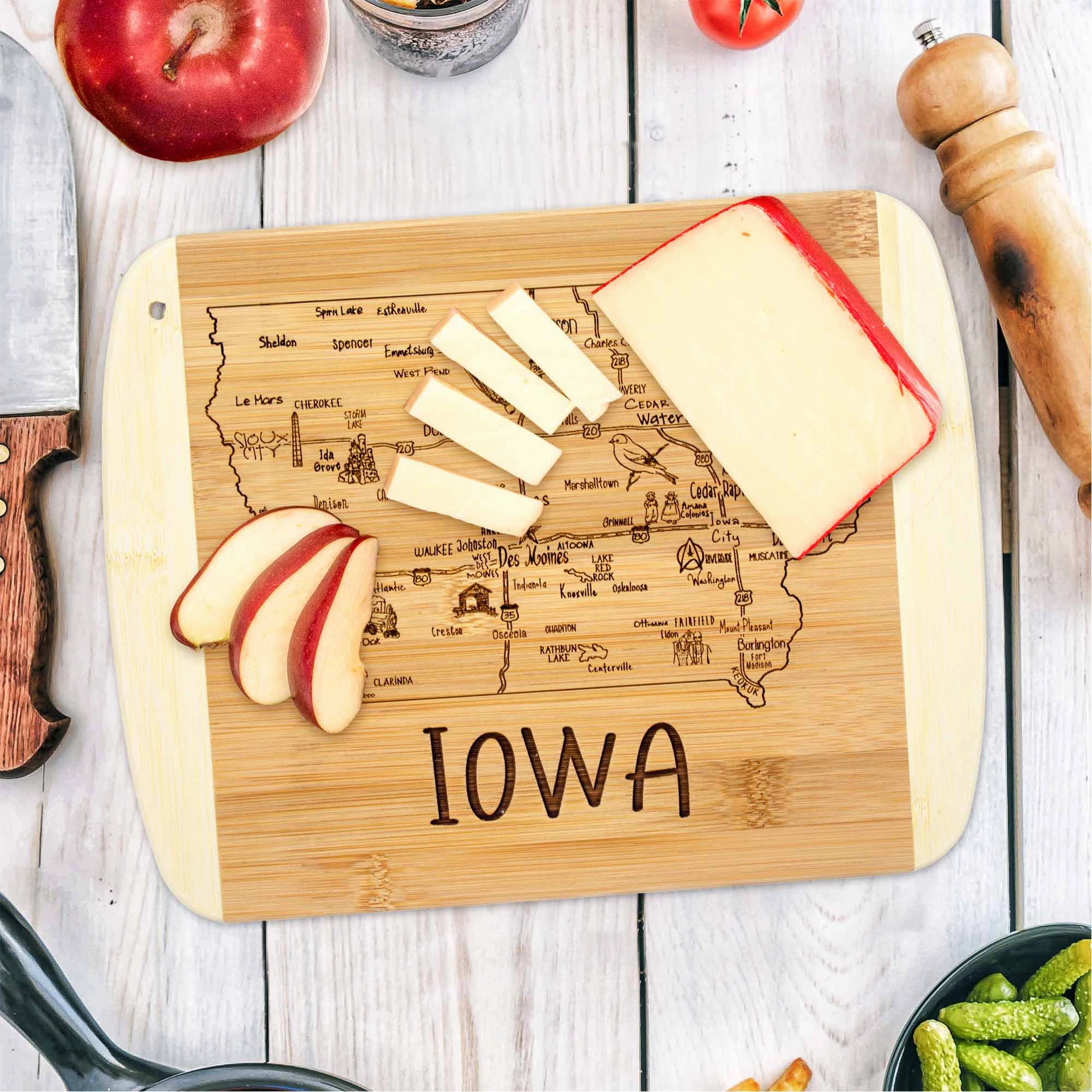 A Slice of Life Iowa Cutting Board, 11" x 8-3/4"