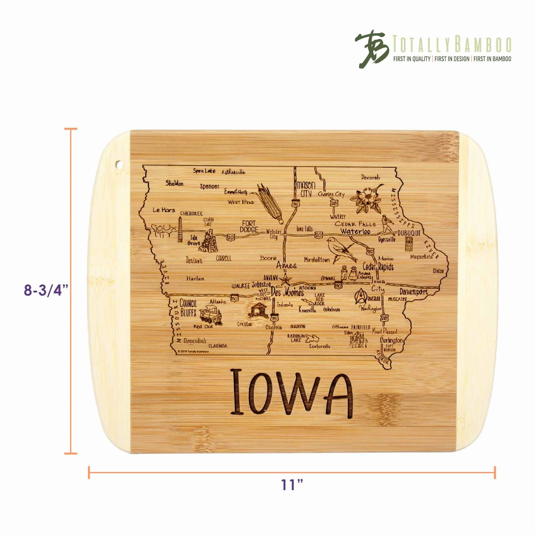 A Slice of Life Iowa Cutting Board, 11" x 8-3/4"
