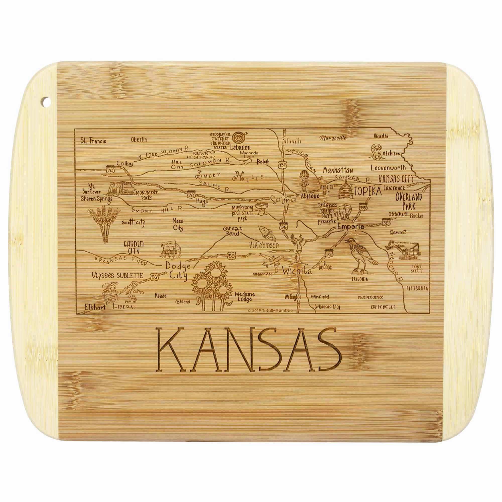 A Slice of Life Kansas Cutting Board, 11" x 8-3/4" cutting board,chopping board,kitchen tools