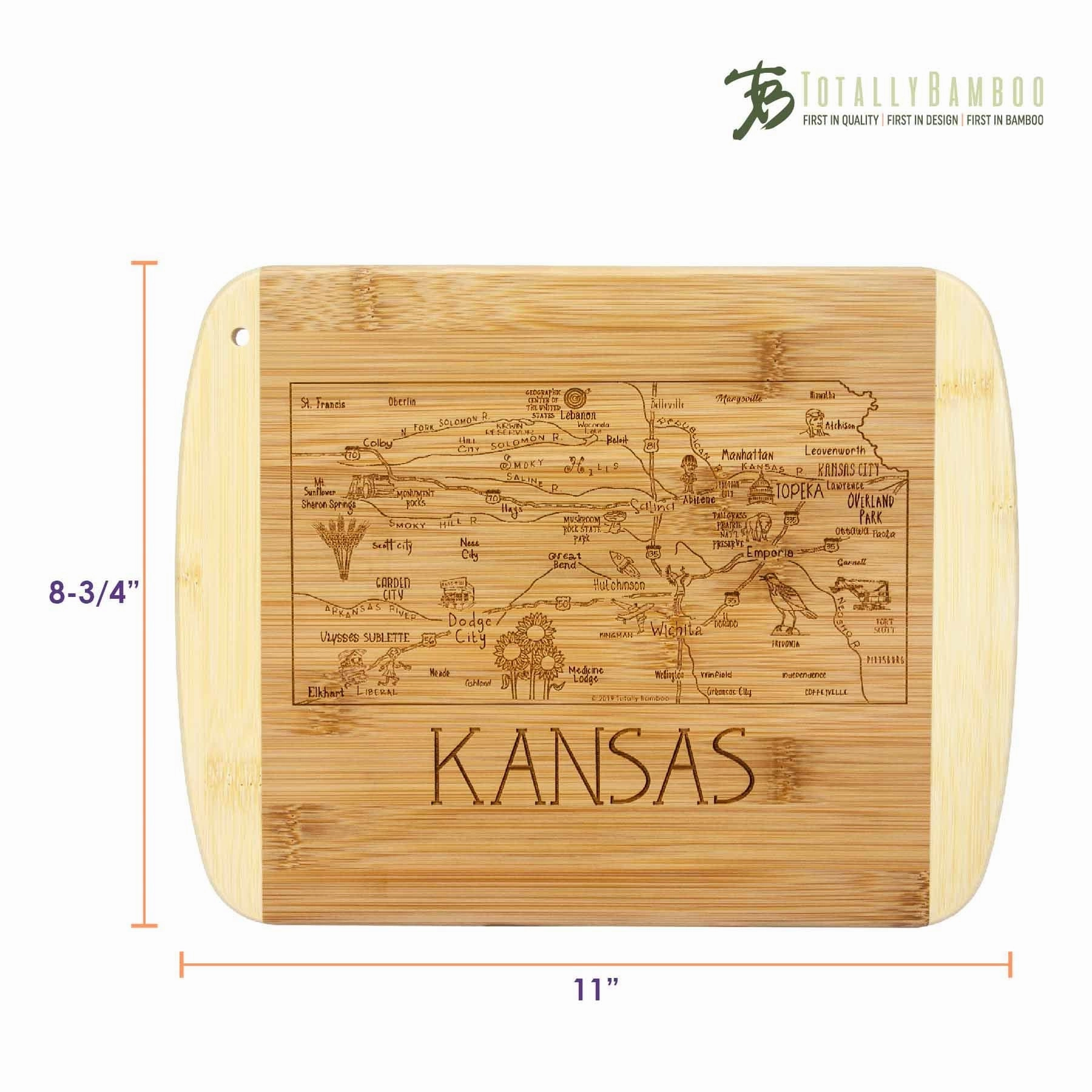 A Slice of Life Kansas Cutting Board, 11" x 8-3/4"