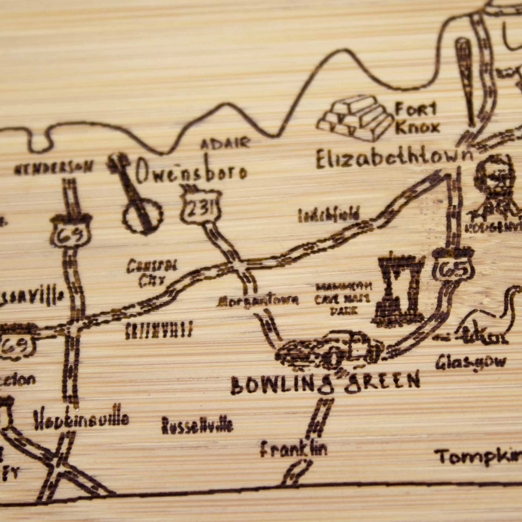 A Slice of Life Kentucky Cutting Board, 11" x 8-3/4"