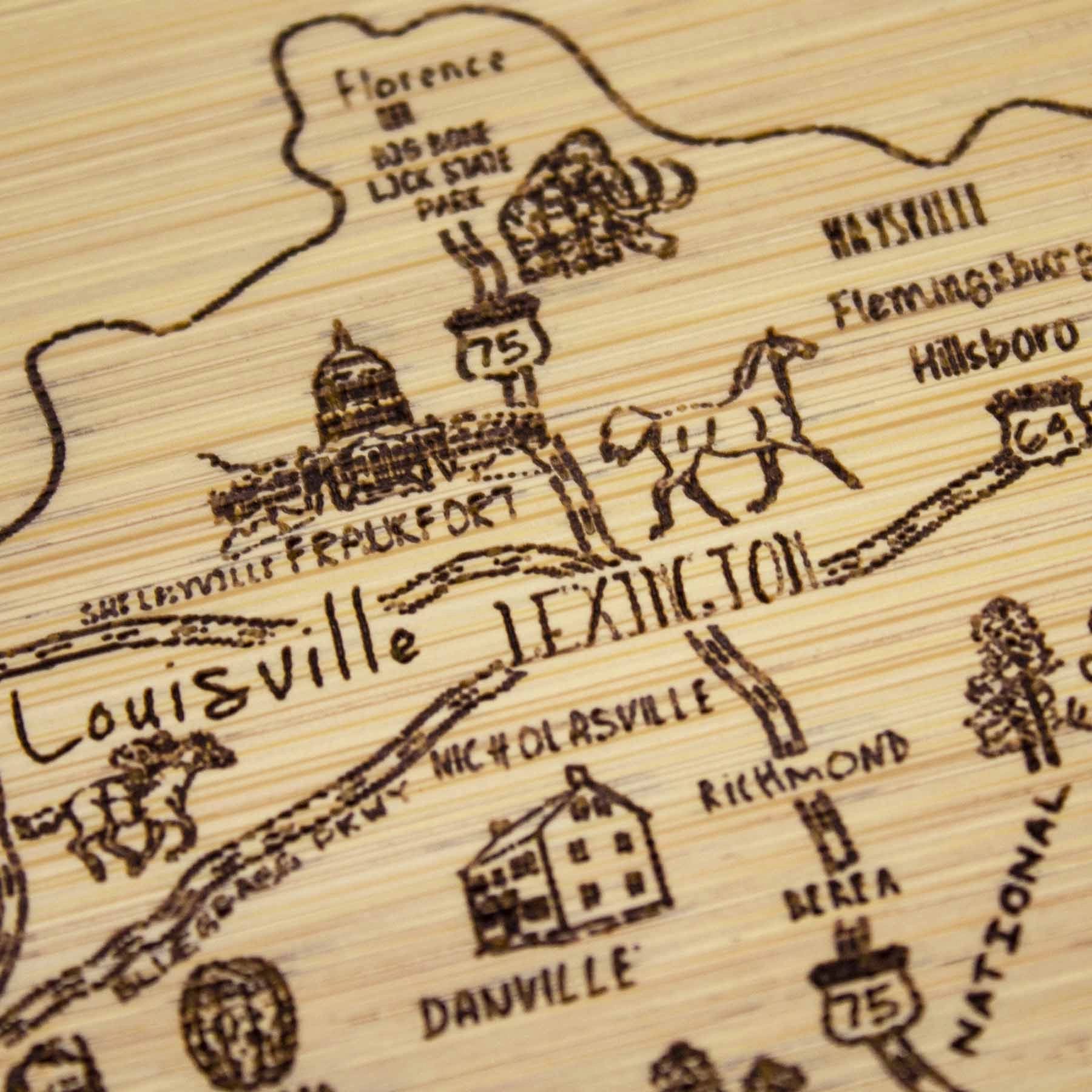 A Slice of Life Kentucky Cutting Board, 11" x 8-3/4"