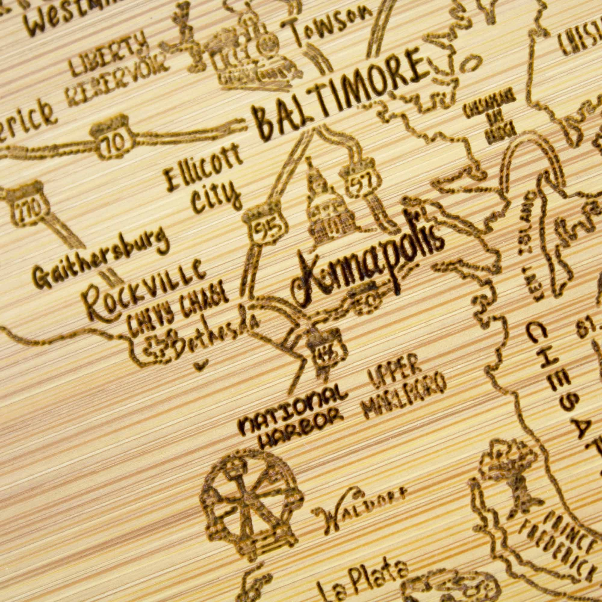 A Slice of Life Maryland Cutting Board, 11" x 8-3/4"