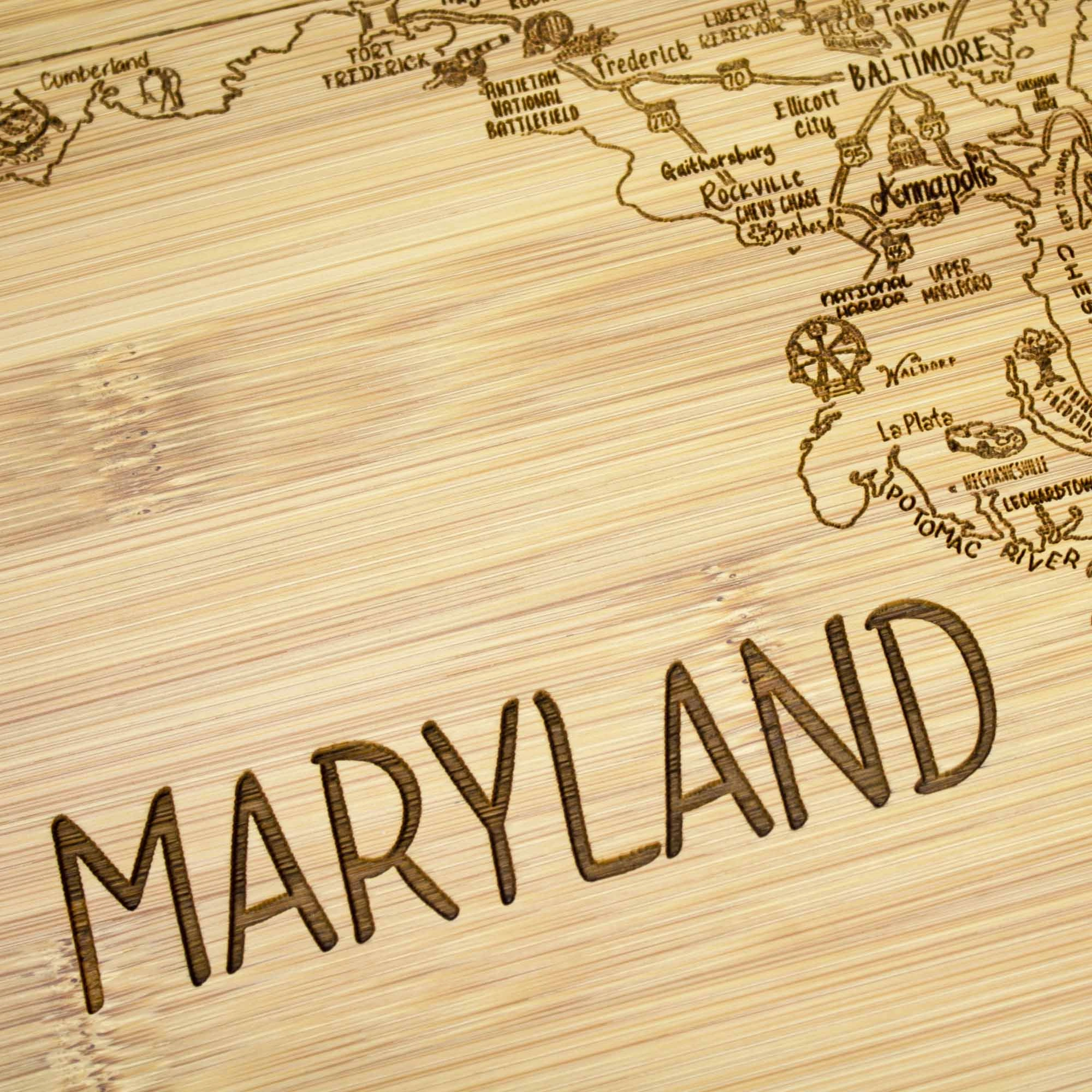 A Slice of Life Maryland Cutting Board, 11" x 8-3/4"